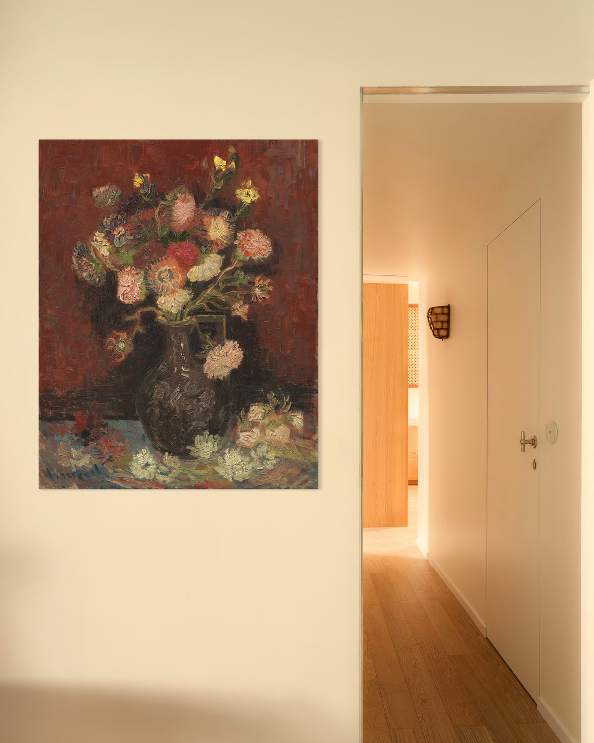 Poster av Vase med kinesiske asters og gladioler (1886) av Vincent van Gogh