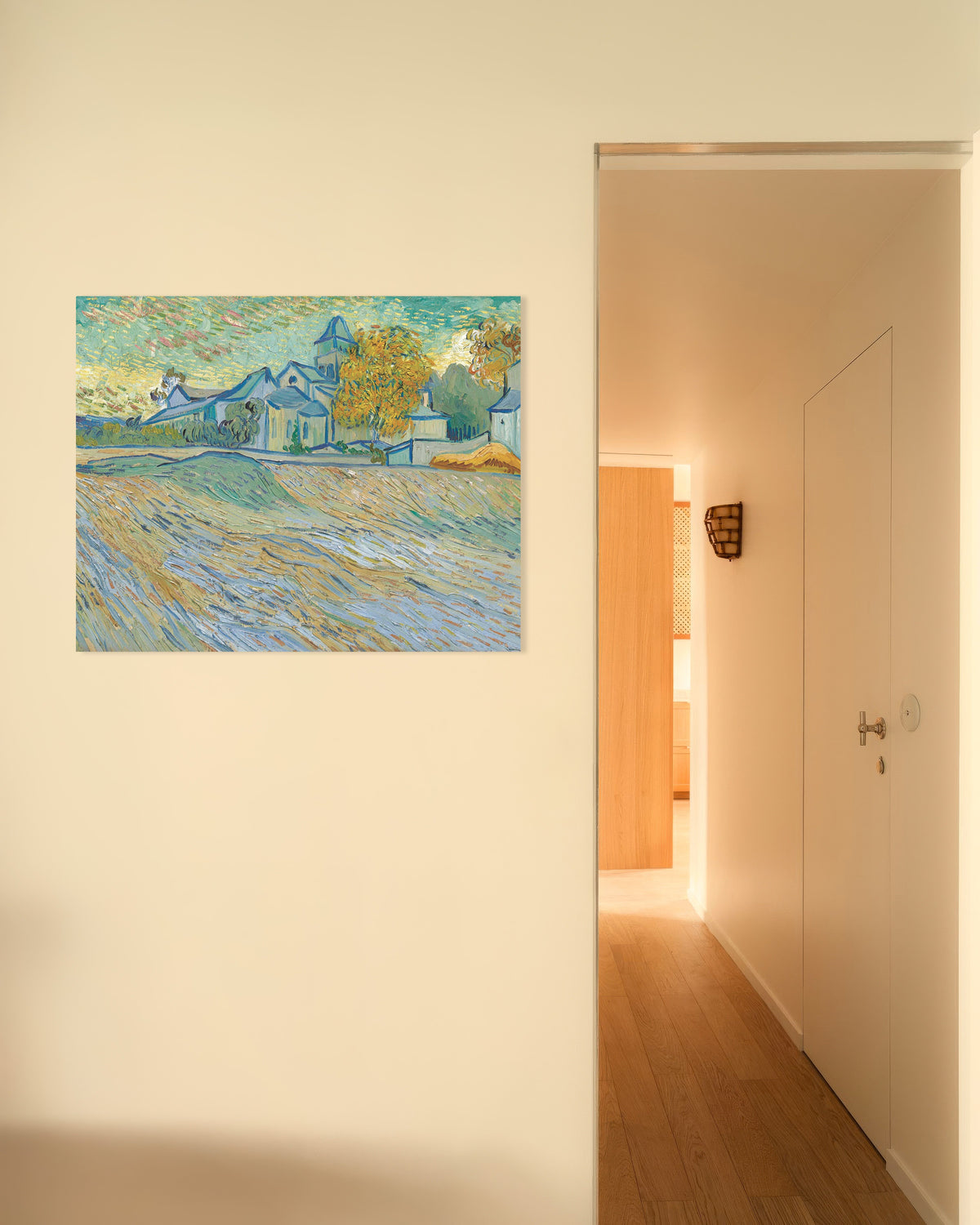 Poster med Utsikt over asylet og kapellet i Saint-Rémy (1889) av Vincent van Gogh