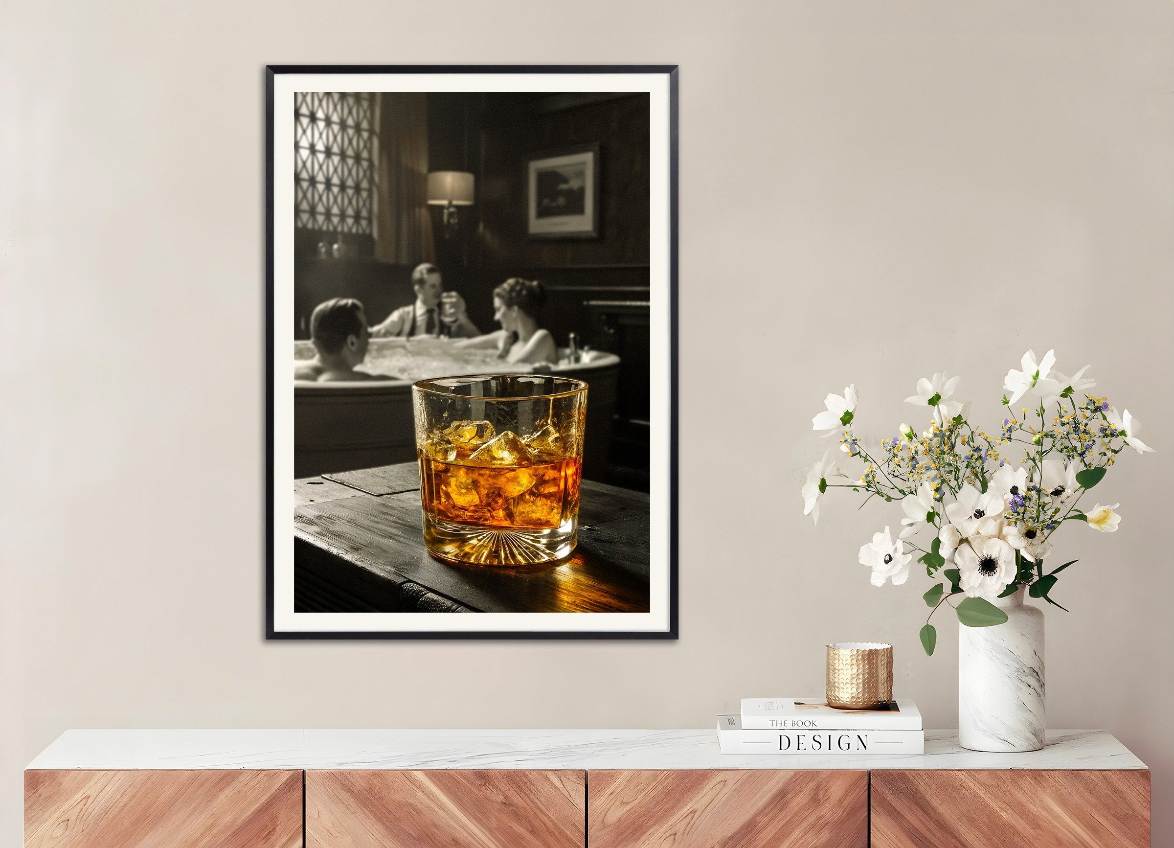 Poster of Vintage Whisky Poster, with metal frame
