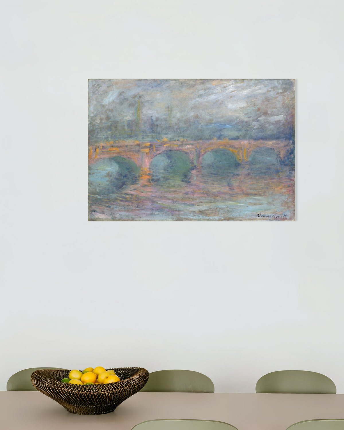 Plakat Waterloo Bridge, London, i solnedgang (1904) av Claude Monet