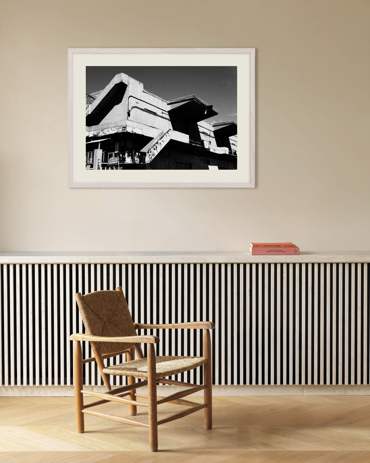 Poster of Weathered Concrete Pavilion, with white wooden frame