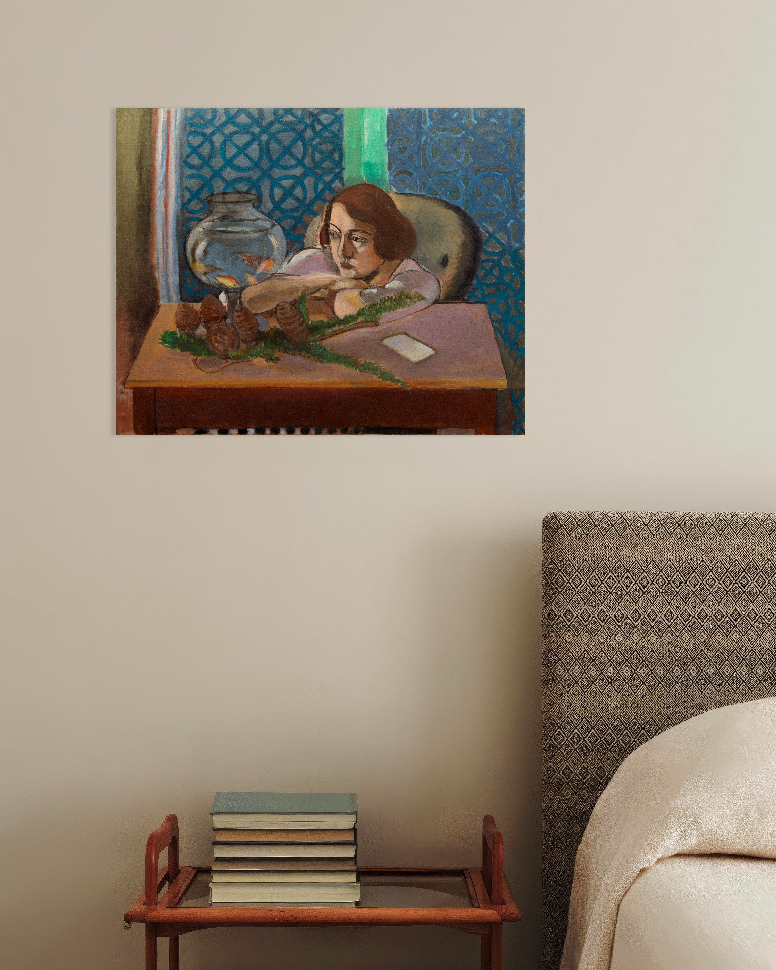 Poster of Woman before an aquarium (1921-1923) by Henri Matisse - Poster