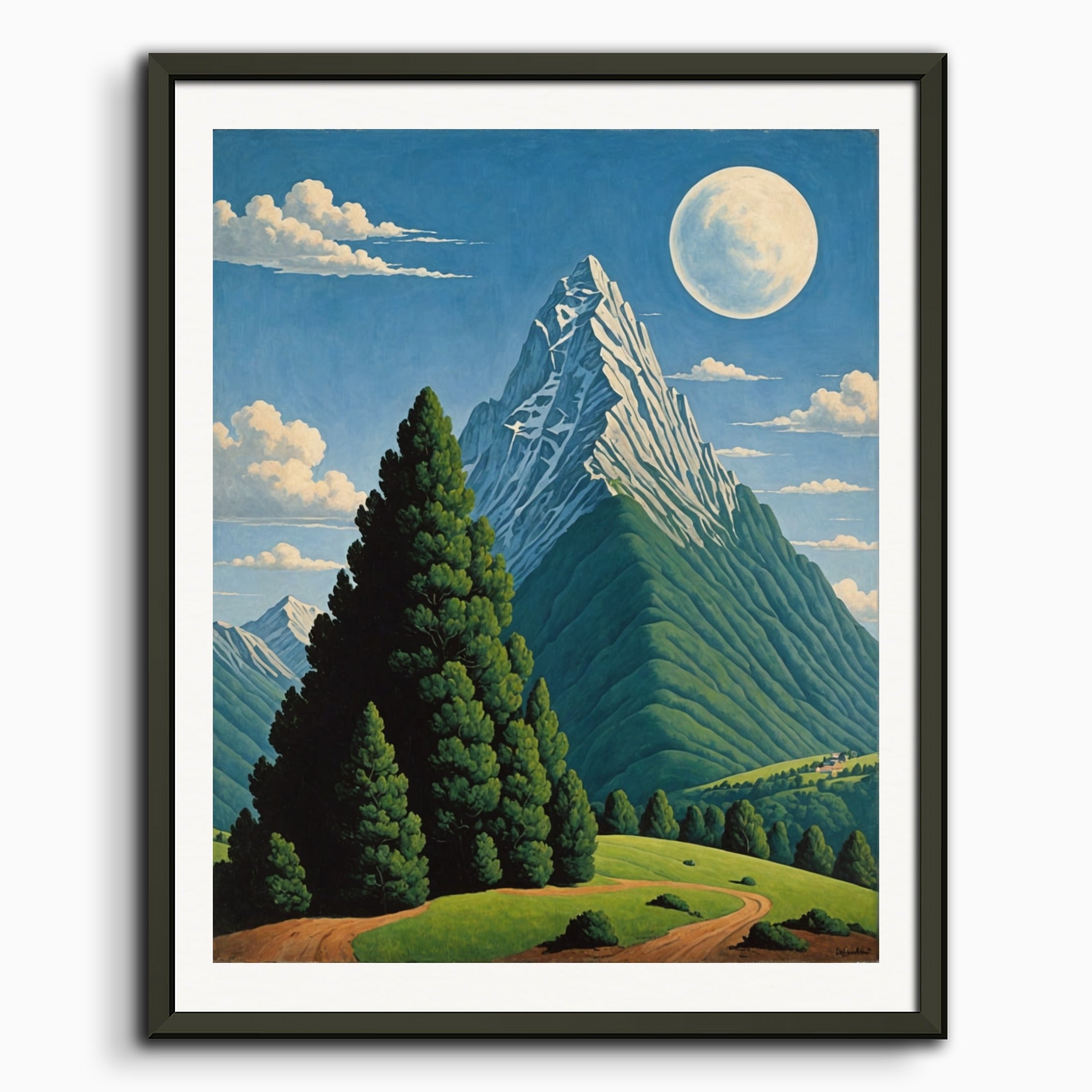 Poster: Belgian surrealism, Mountains