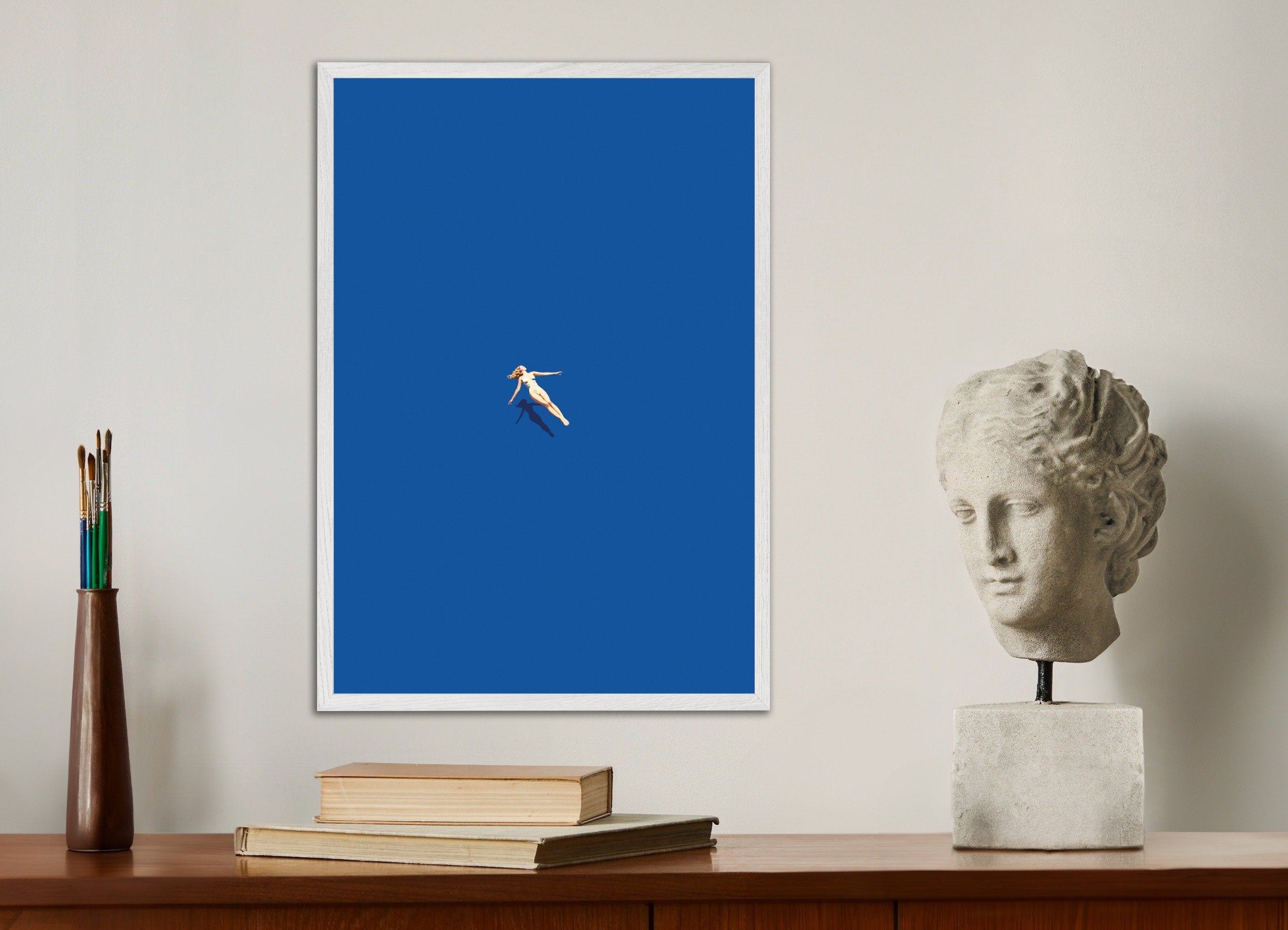 Woman floating on water, SPA poster