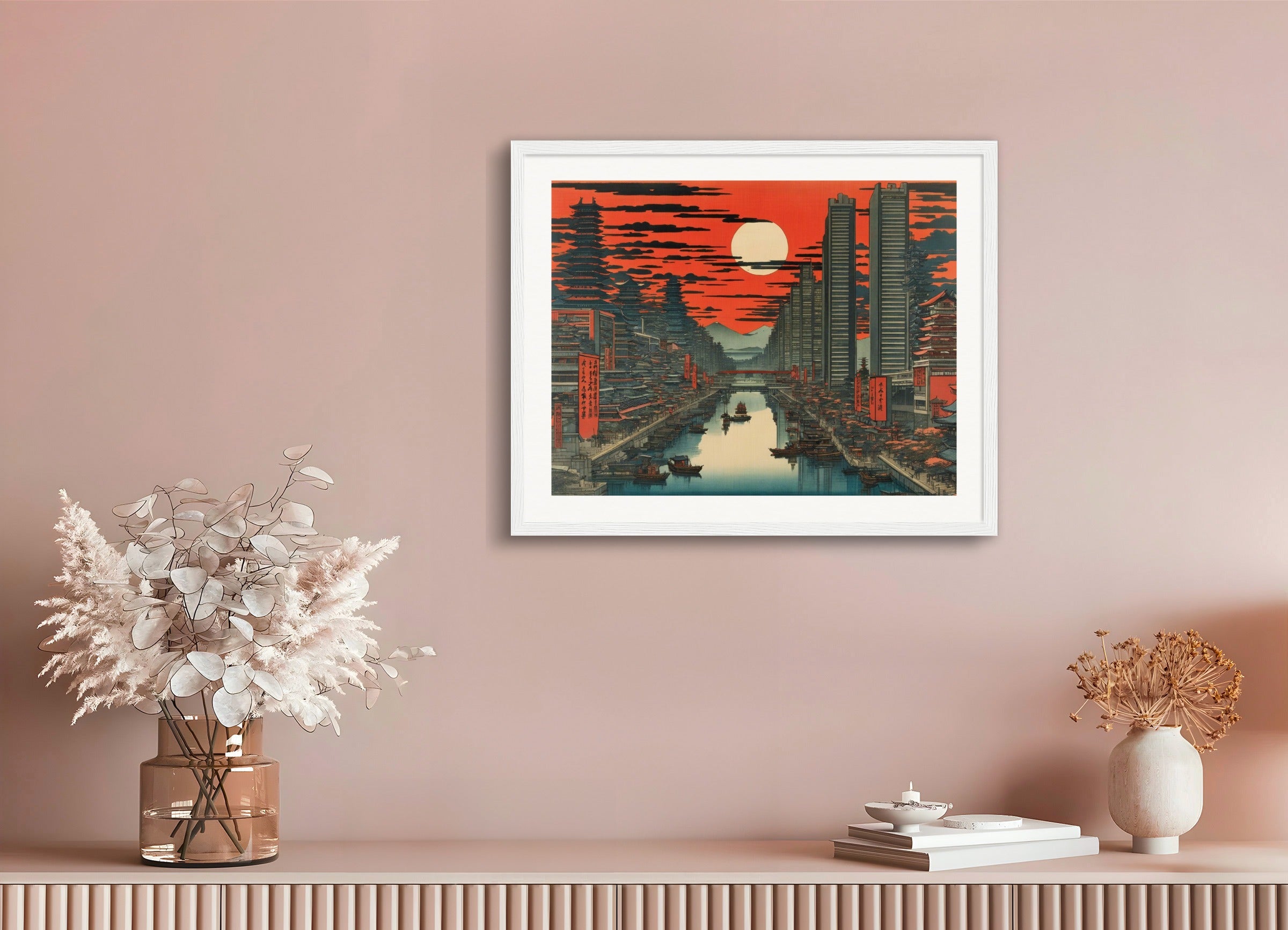 Poster with wood frame: Hiroshige, 