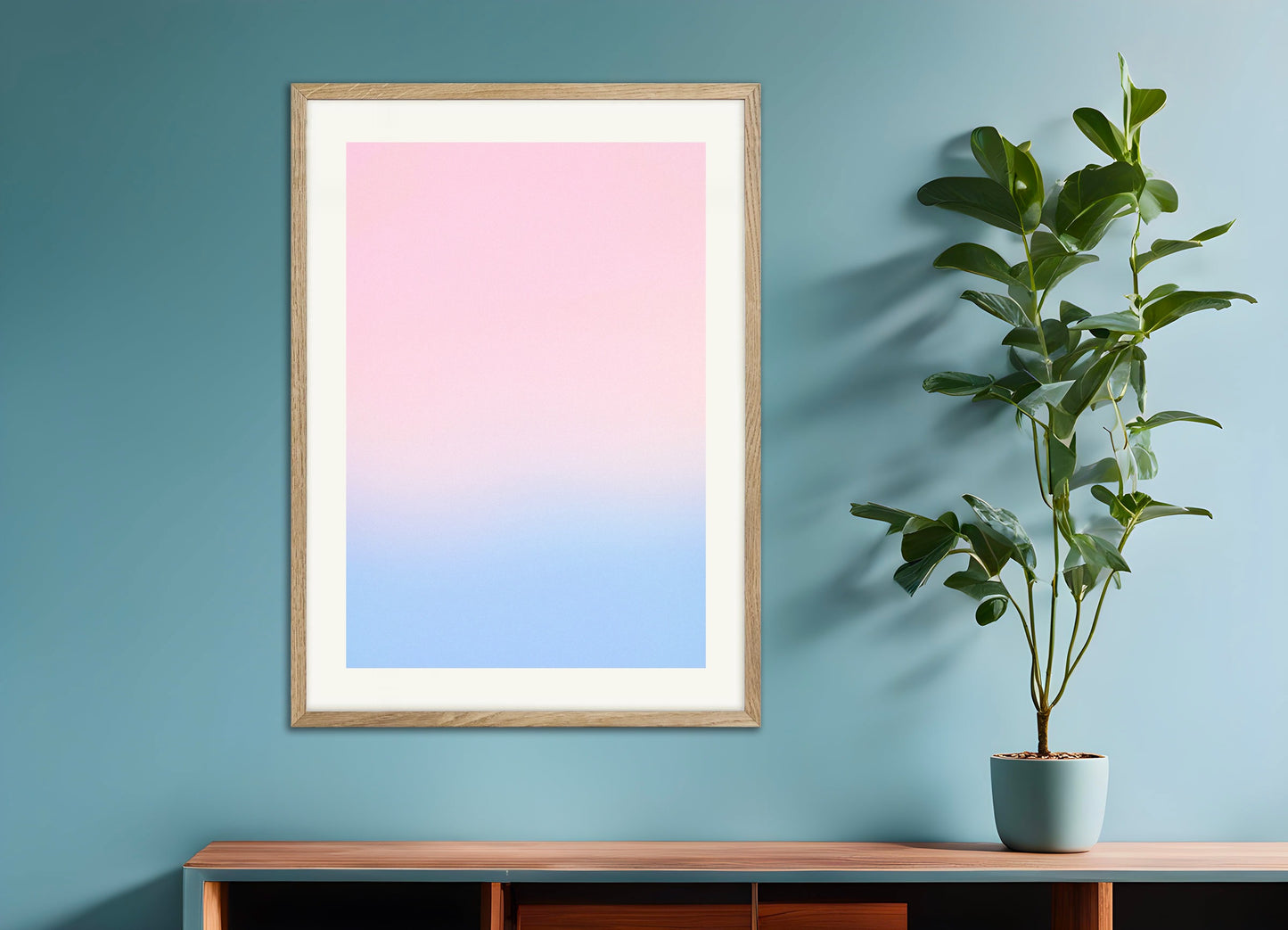 Poster with natural wood frame: Poster for SPA, color gradient, serenity