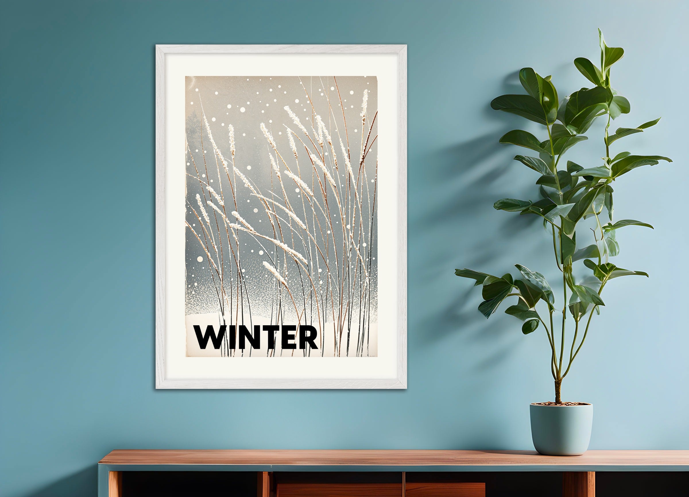 Poster with white wood frame: Winter