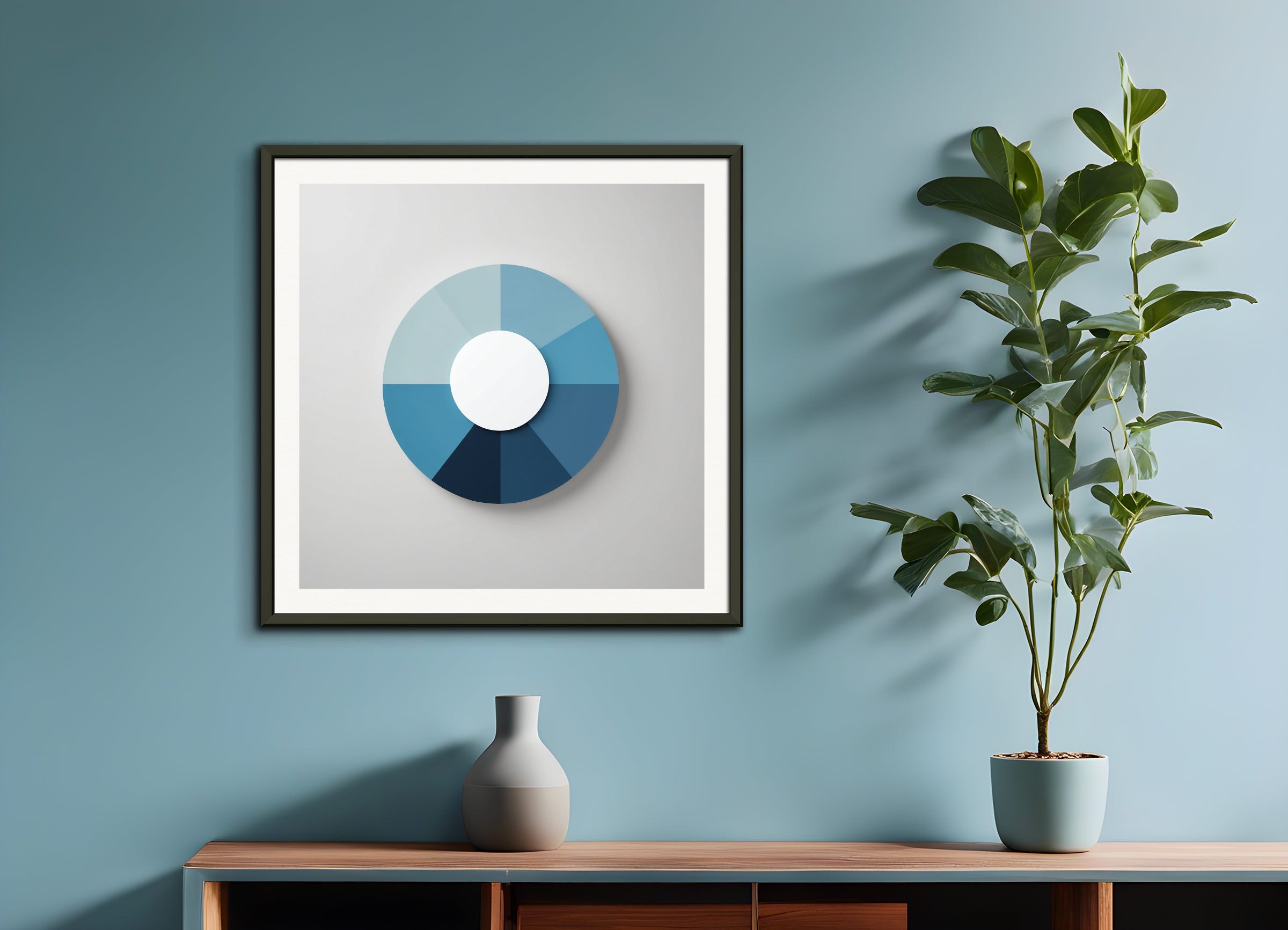 Poster with metal frame: Minimalism art, a circle