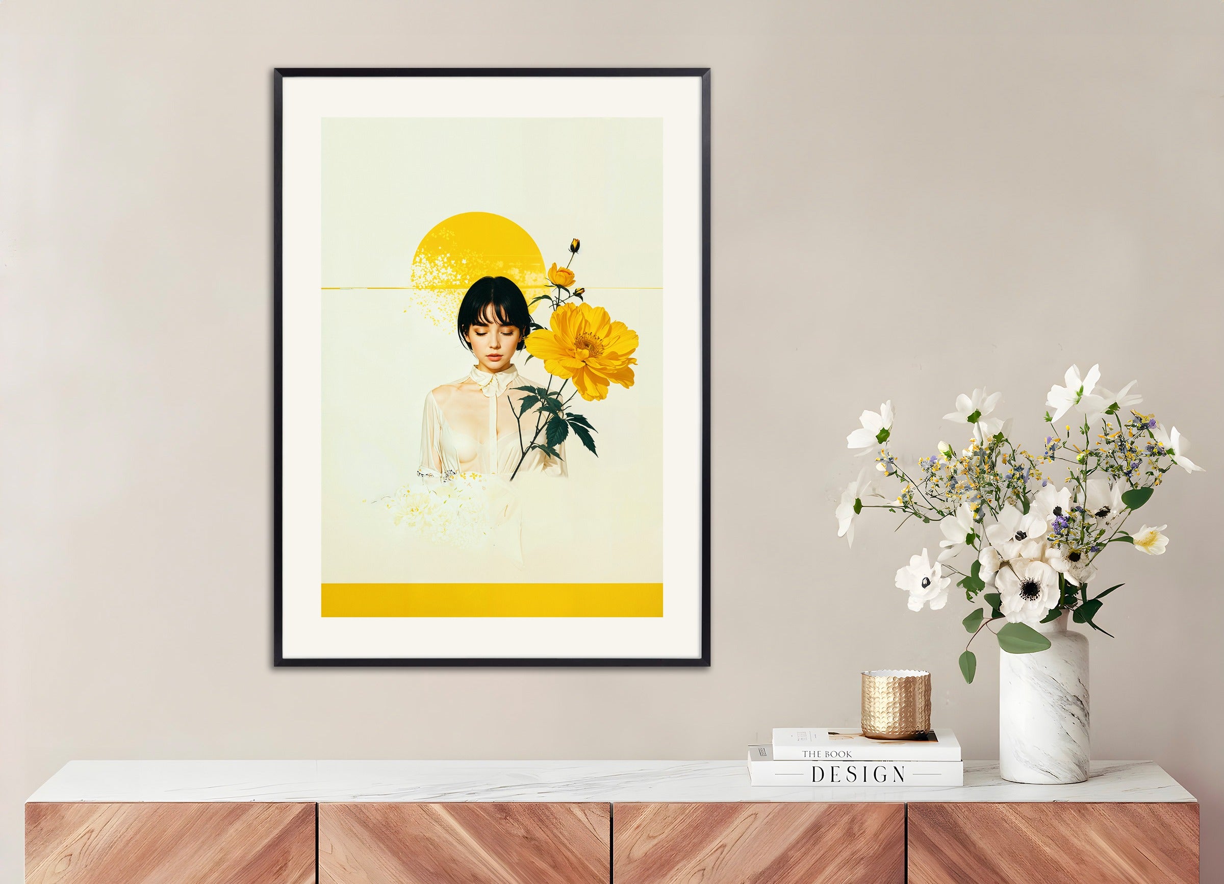 Poster with metal frame: Here comes the Sun