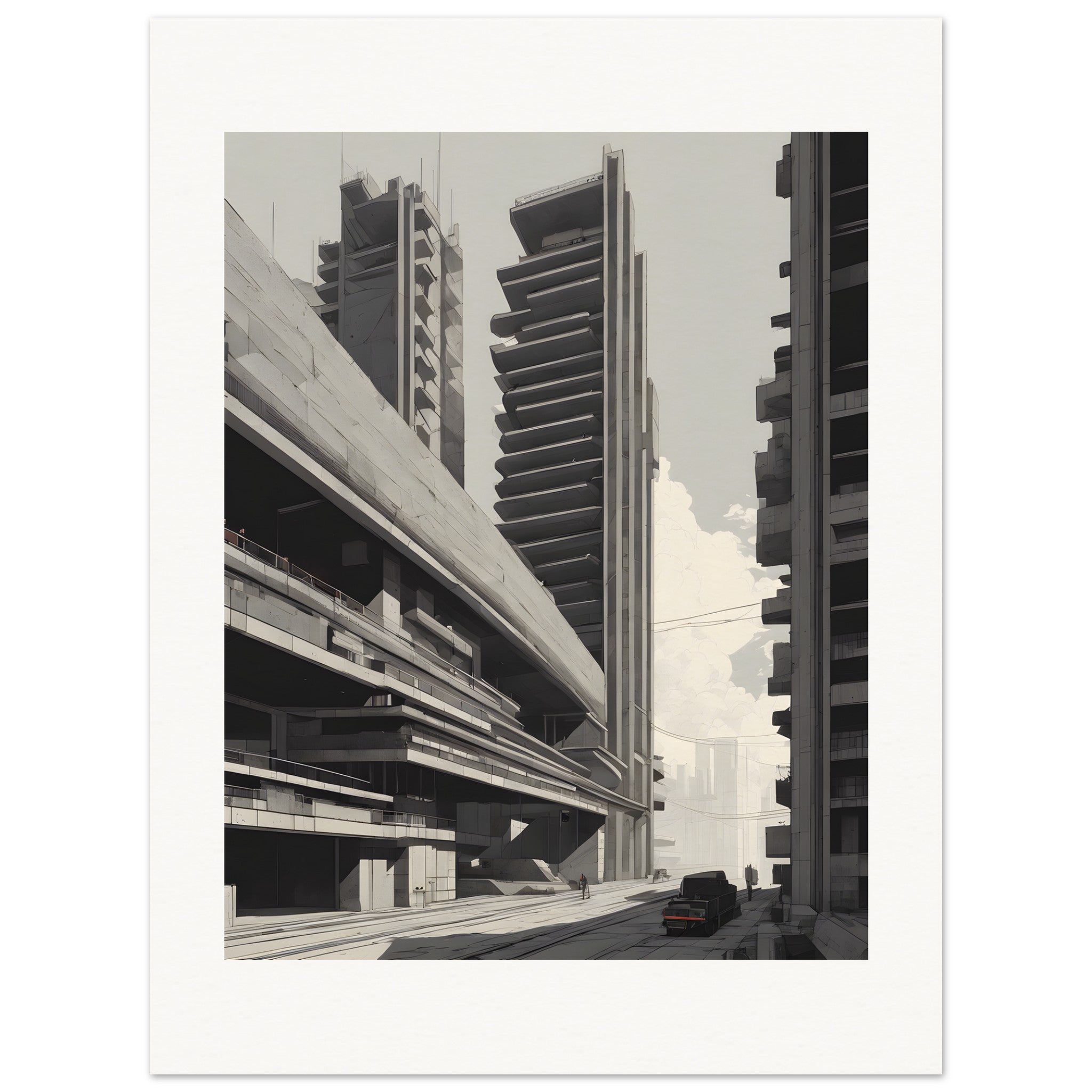 Lo-fi, Brutalist architectuur - Poster