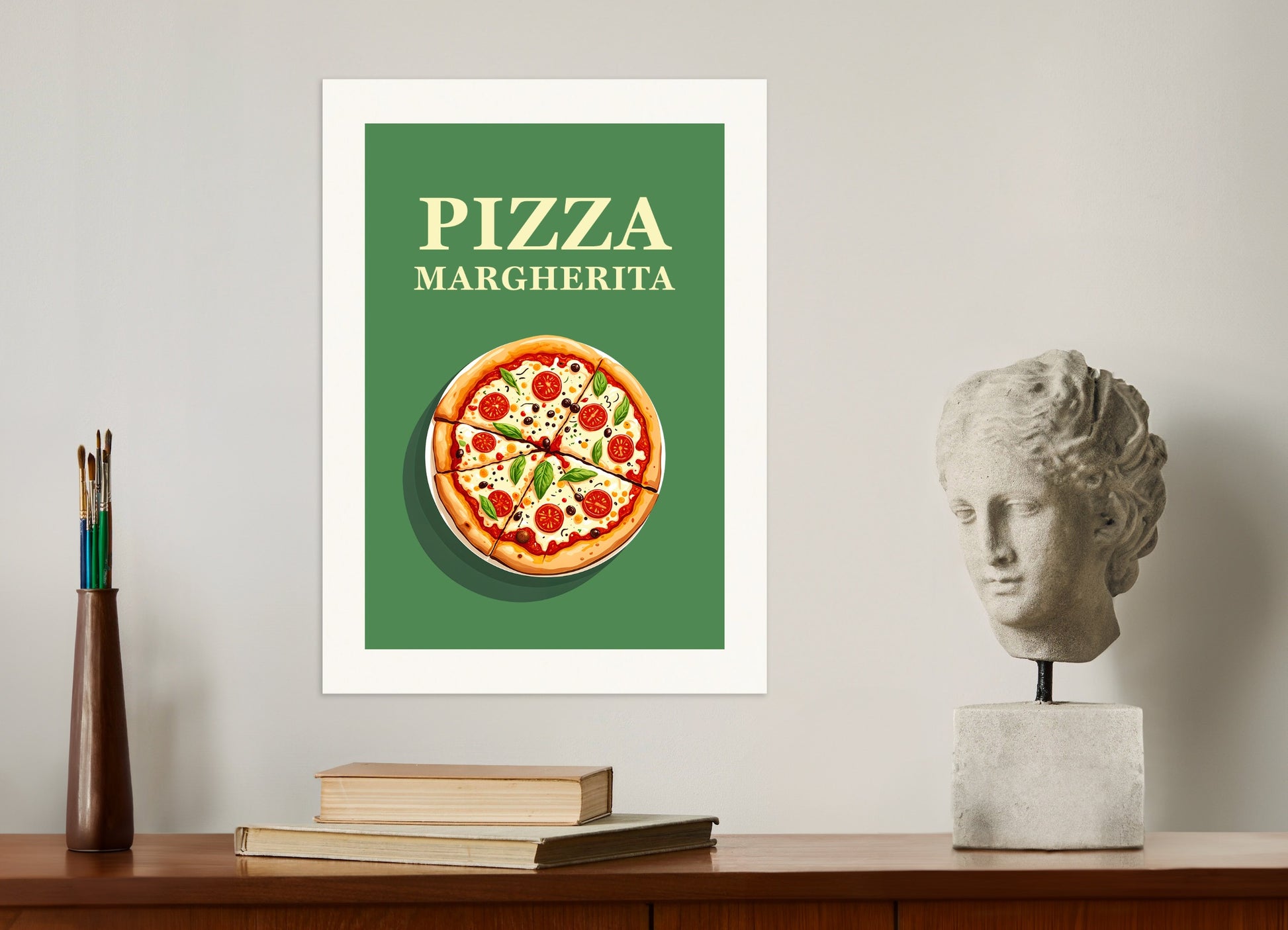 Poster: Pizza Margherita, Italian restaurant, none