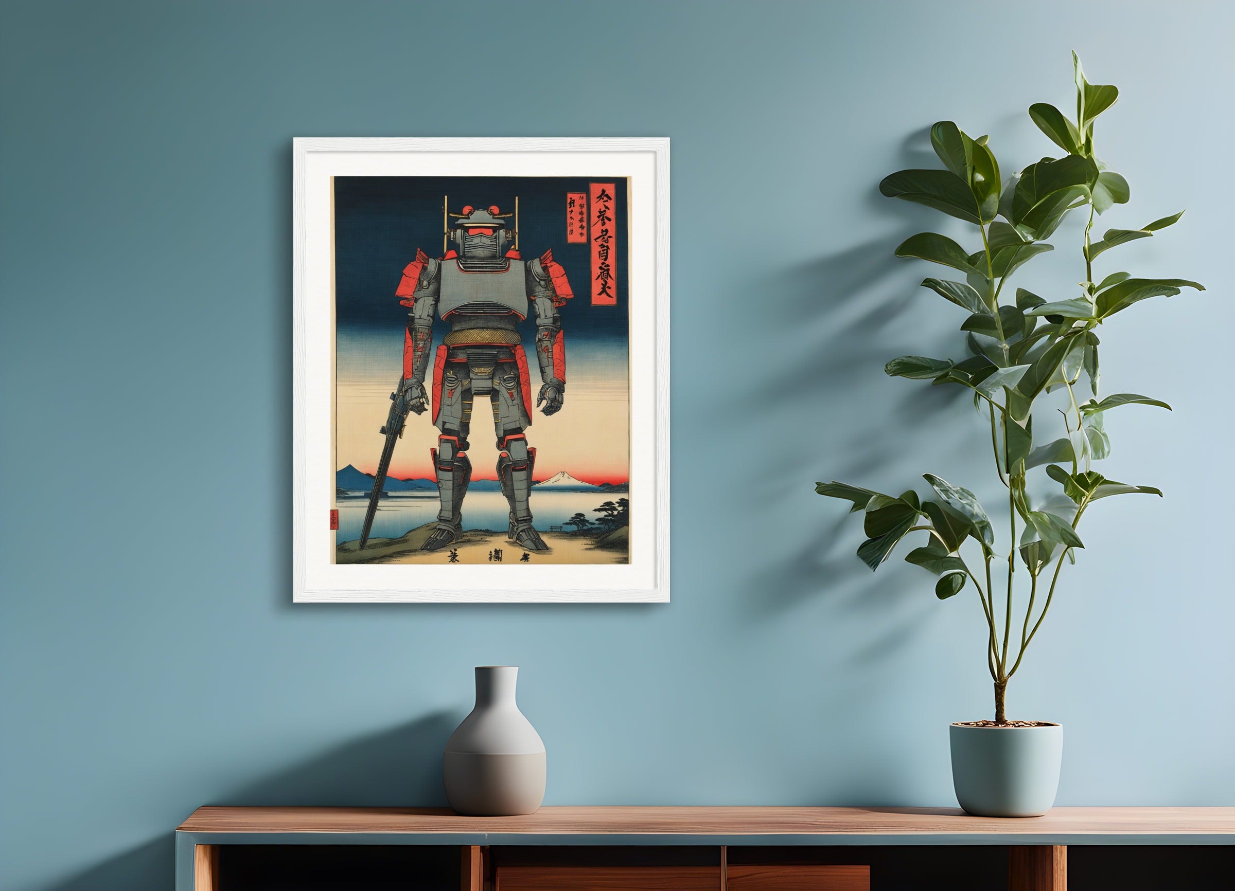 Poster with wood frame: Hiroshige, Cyborg