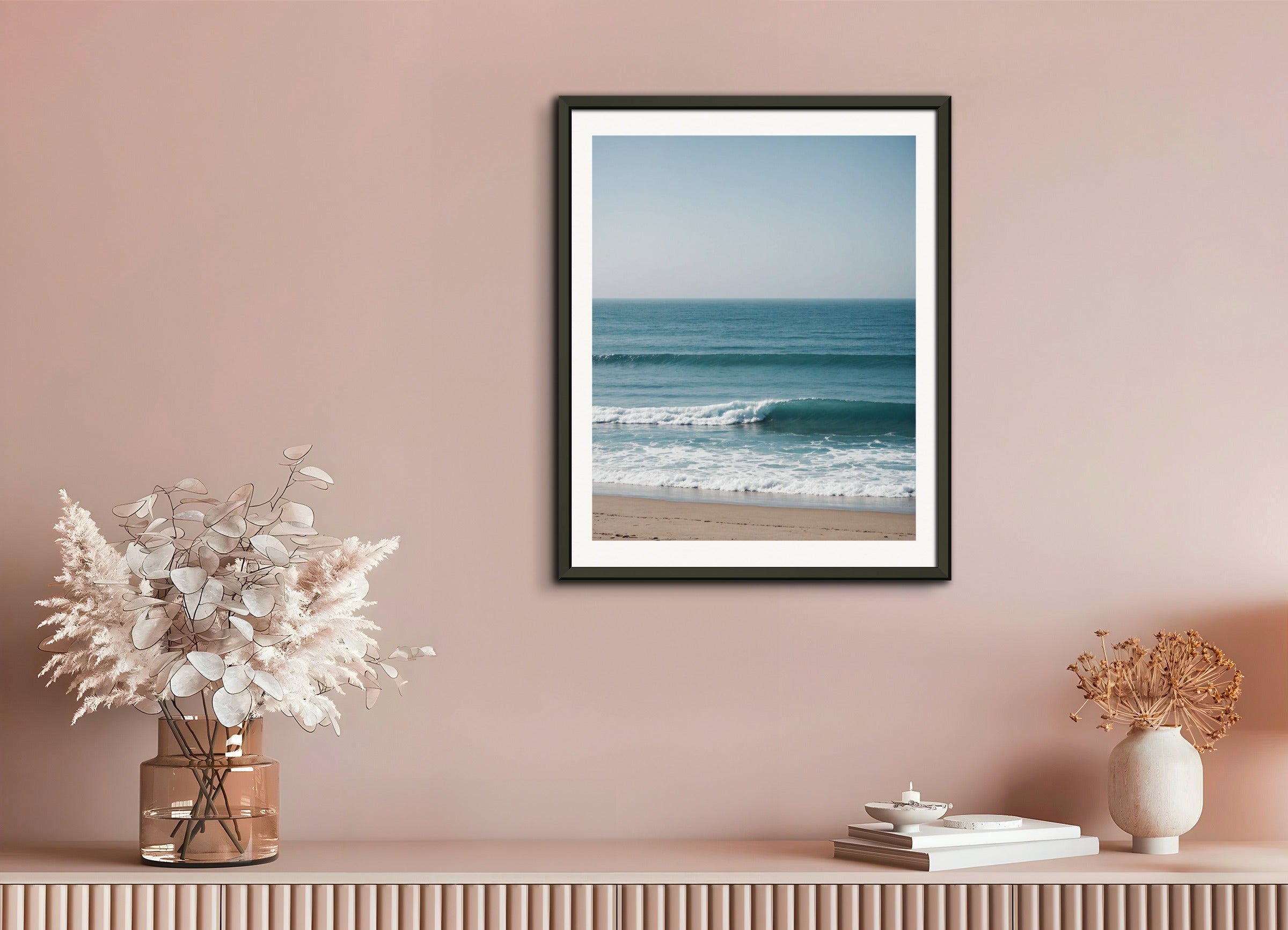 Poster with metal frame: Minimalism art, Ocean