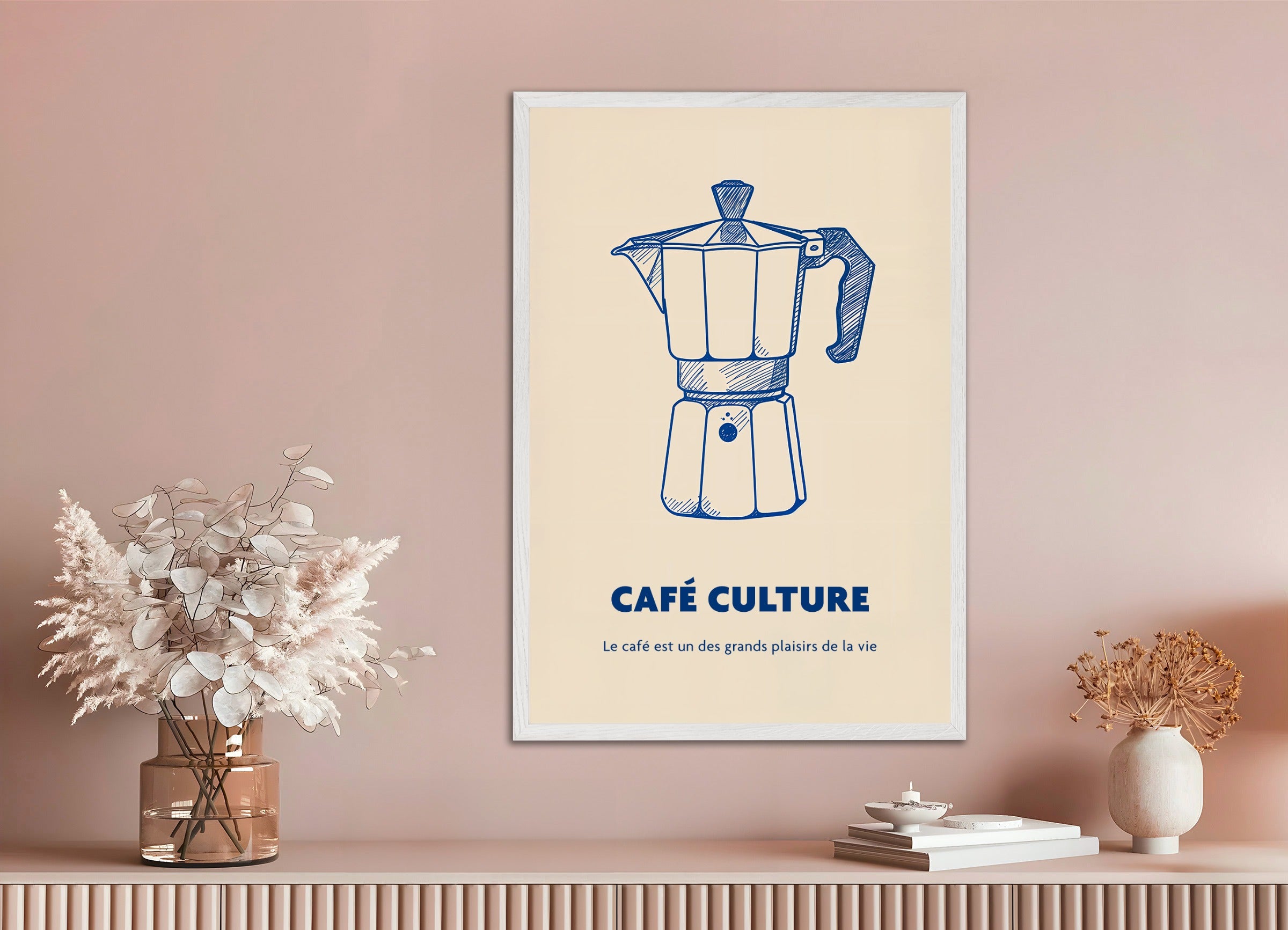 Poster with wood frame: Cafe Culture