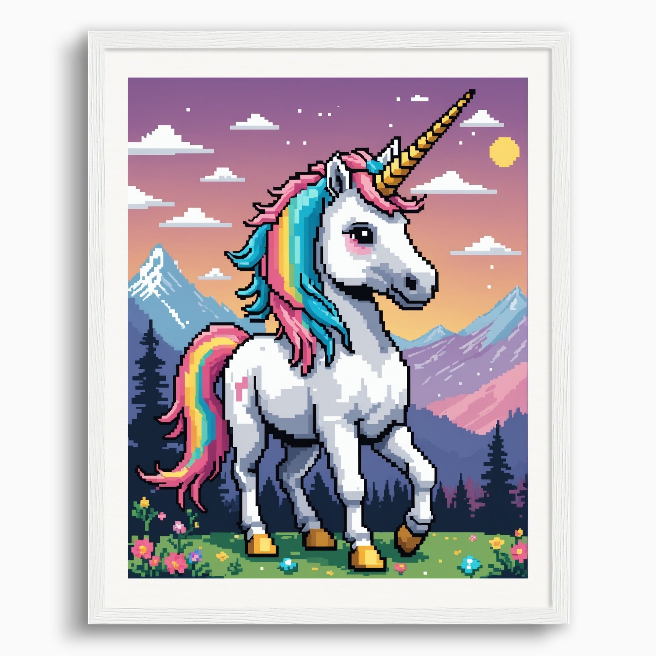 Poster: Pixel Art, Unicorn