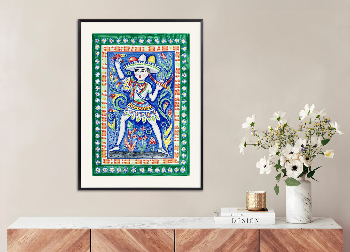 Poster with metal frame: Mexican art, folklore, the dancer