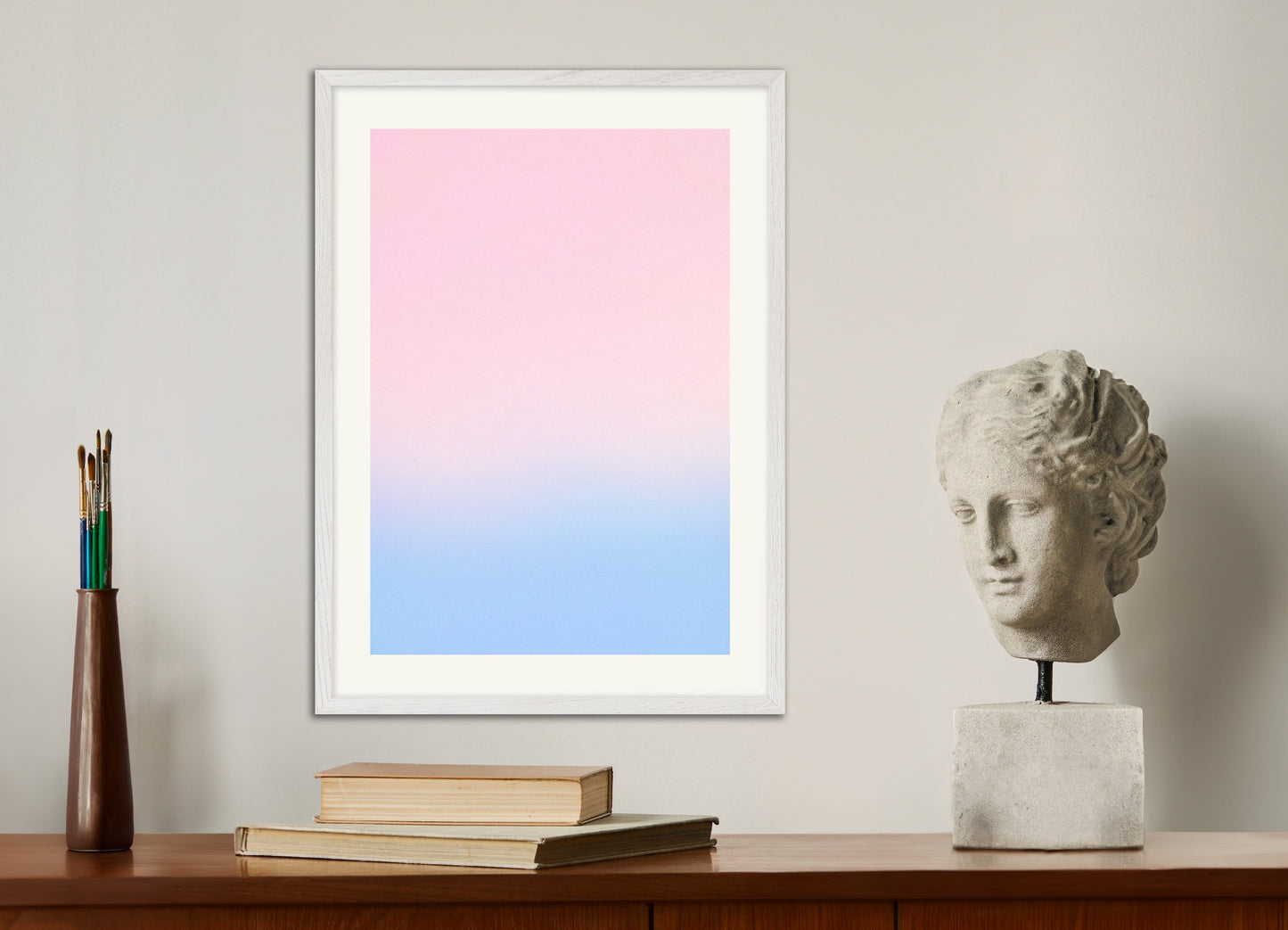 Poster with white wood frame: Poster for SPA, color gradient, serenity