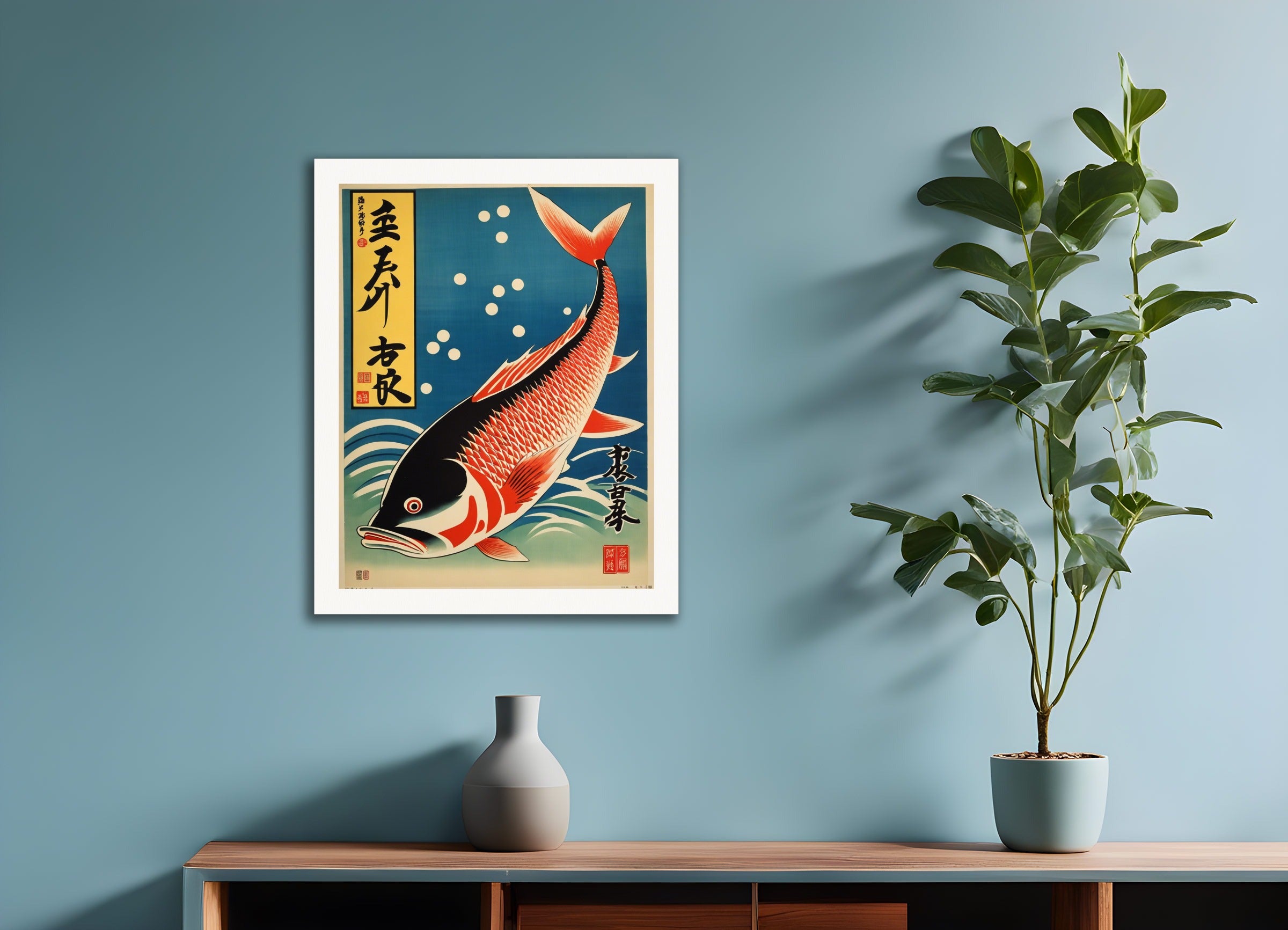 Poster: Japanese vintage poster, Fish