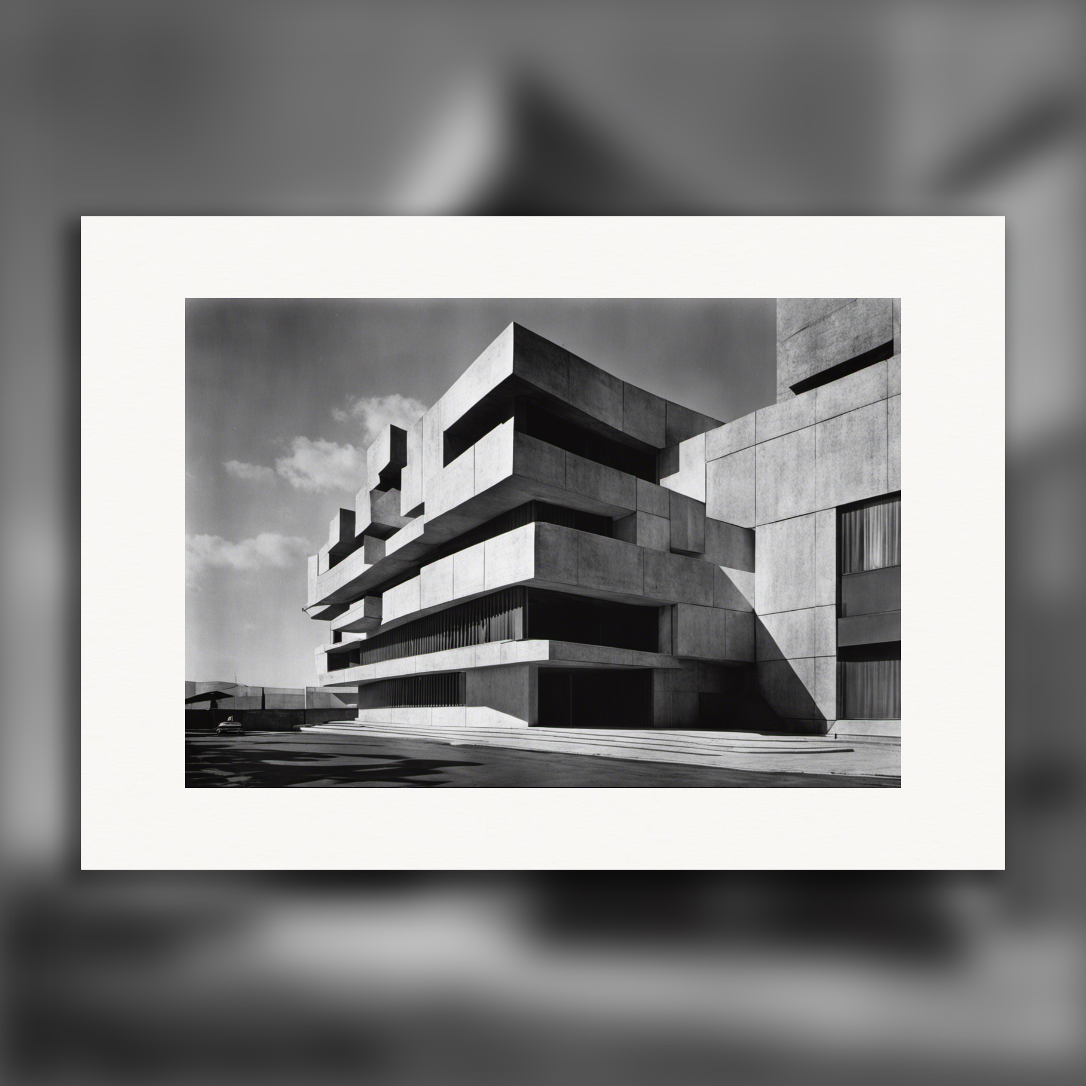 Abstract photographs based on elements of nature and geometric patterns, Brutalist architecture - Poster