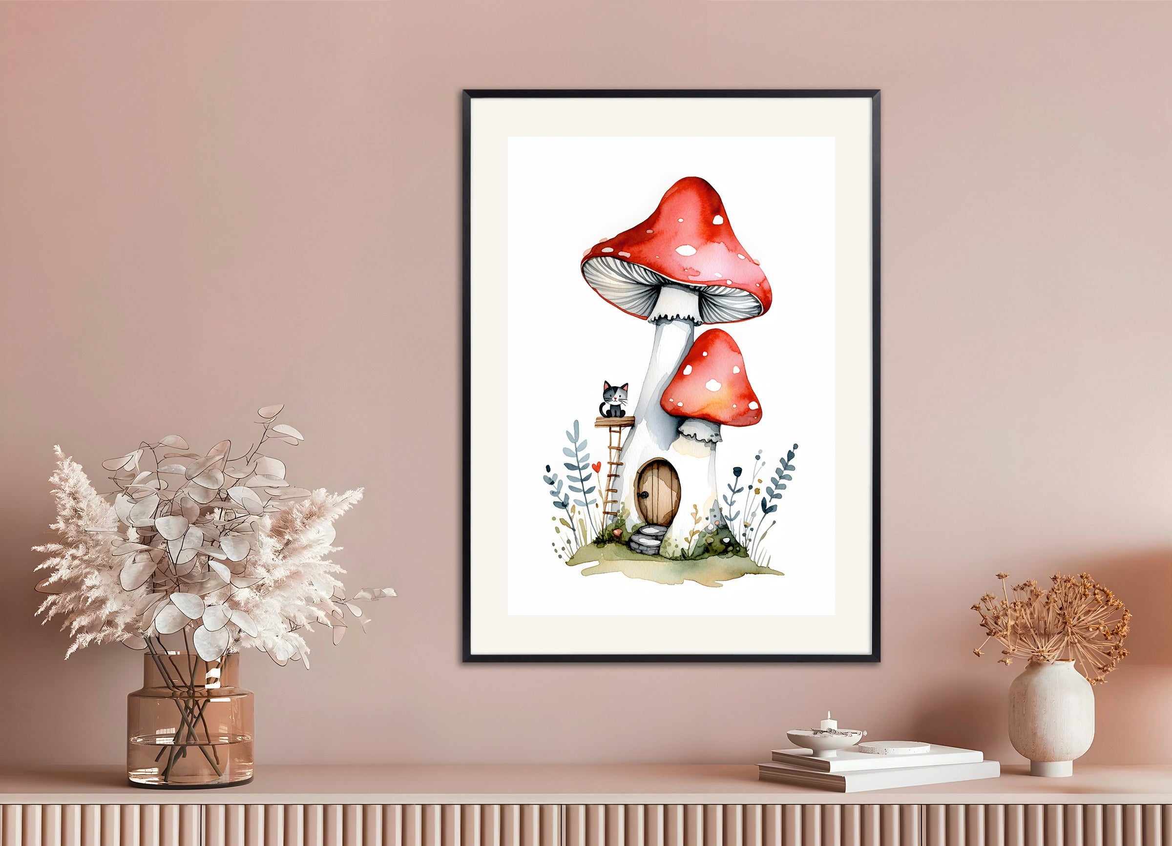 Poster with metal frame: The Mushroom House 02