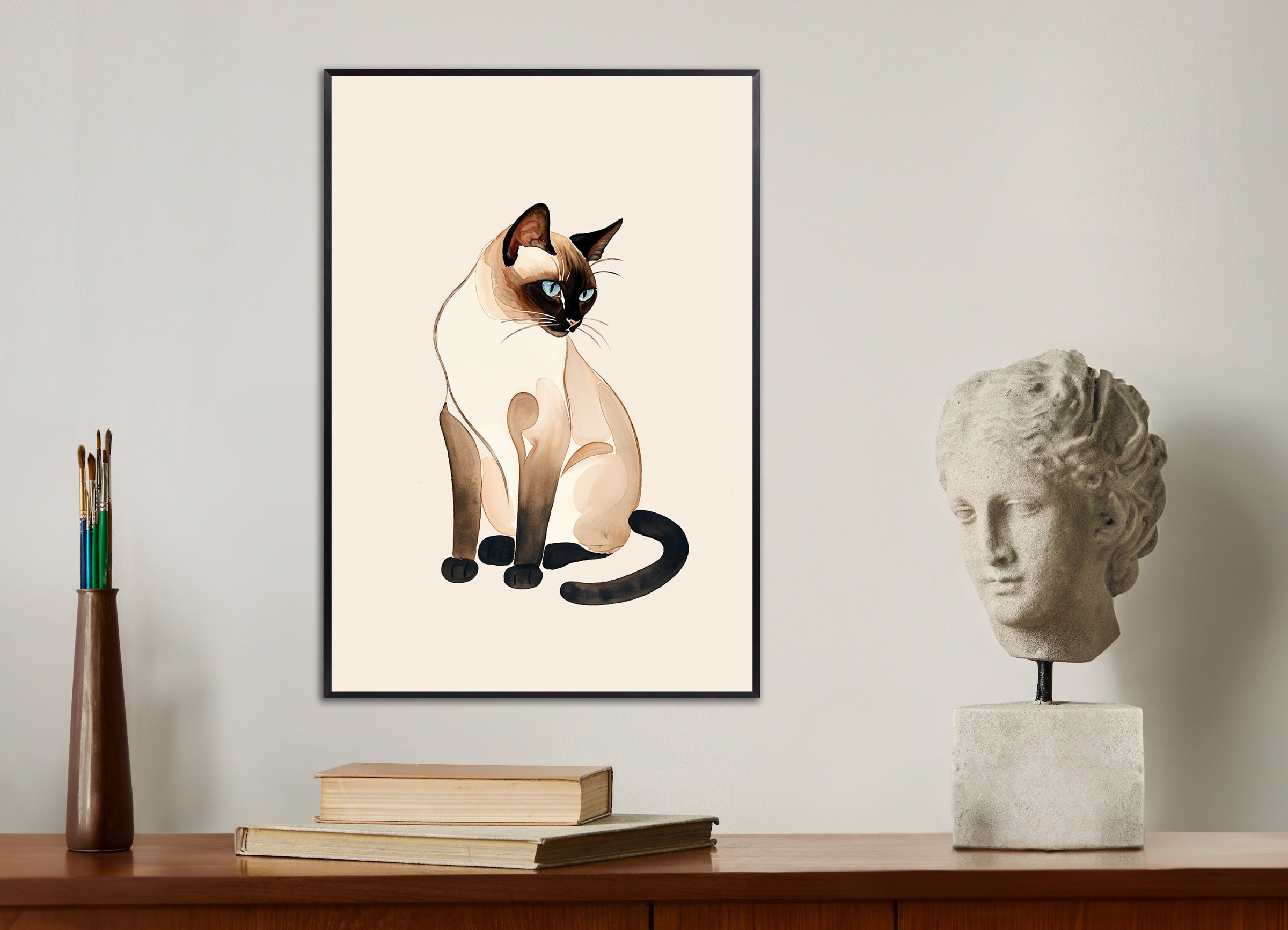 Poster with metal frame: Siamese cat 02