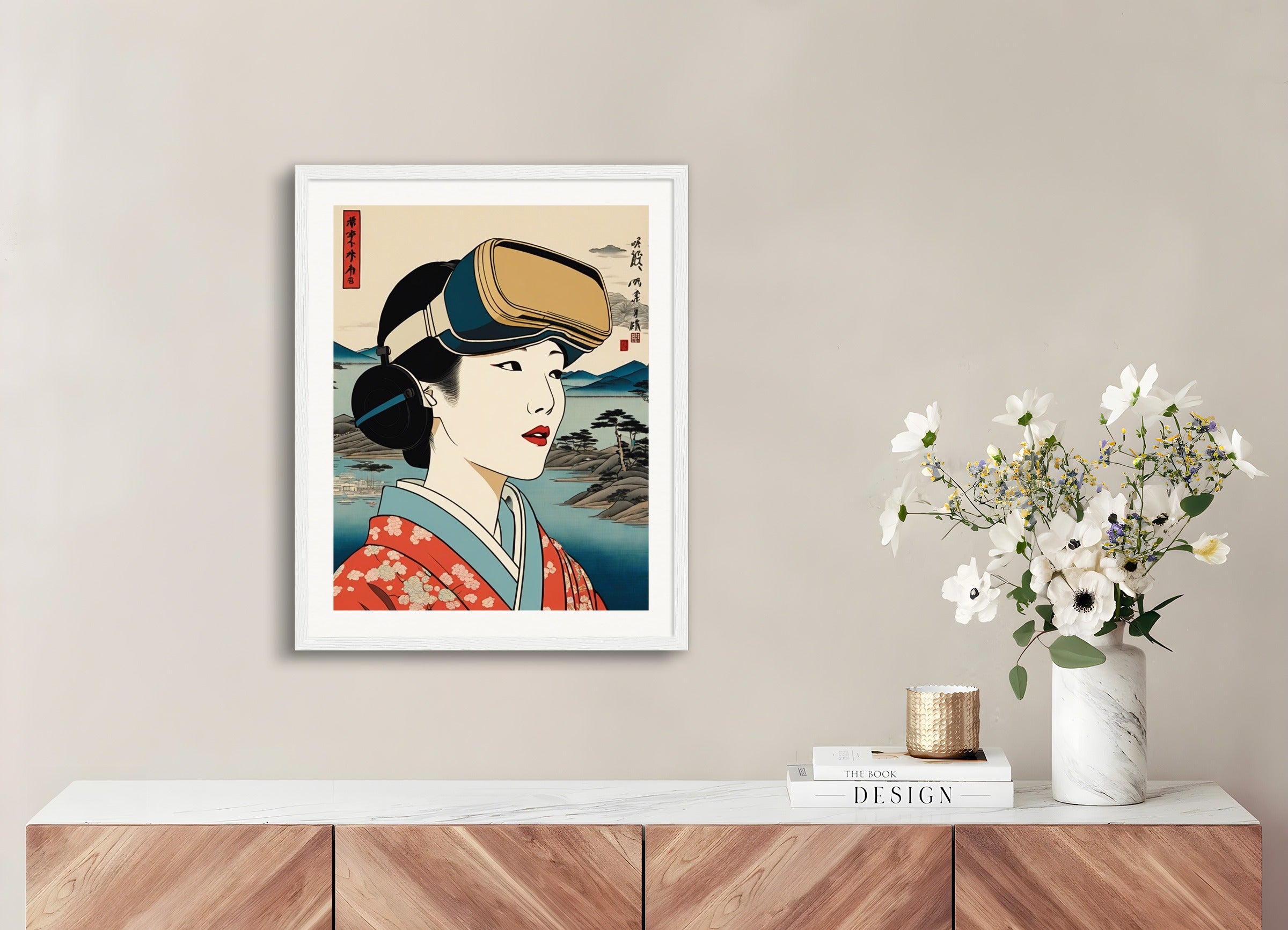 Poster with wood frame: Hiroshige, 