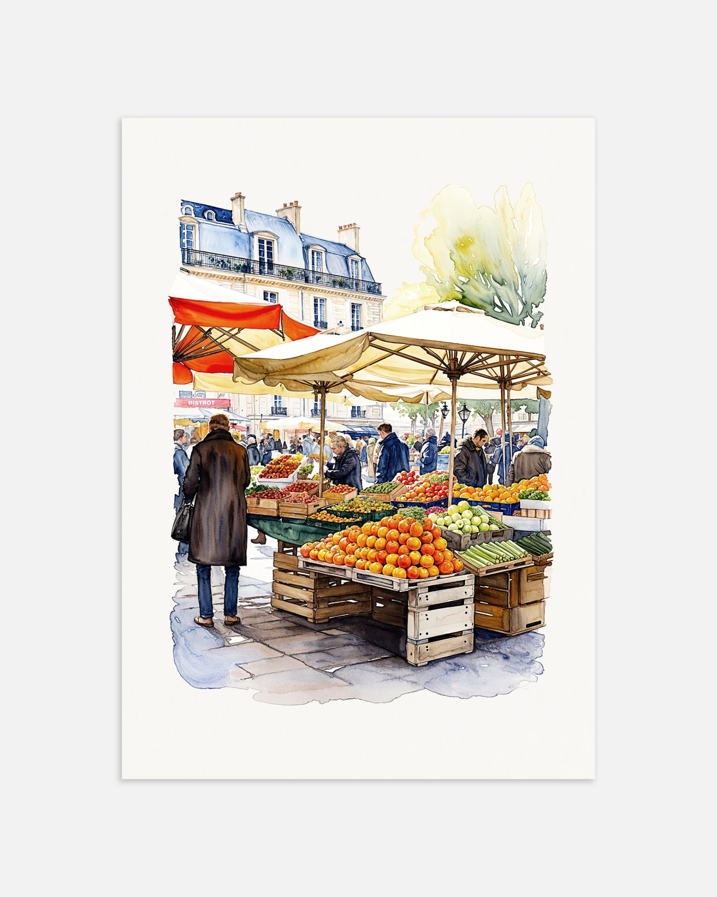 Poster: Parisian market, watercolor, none