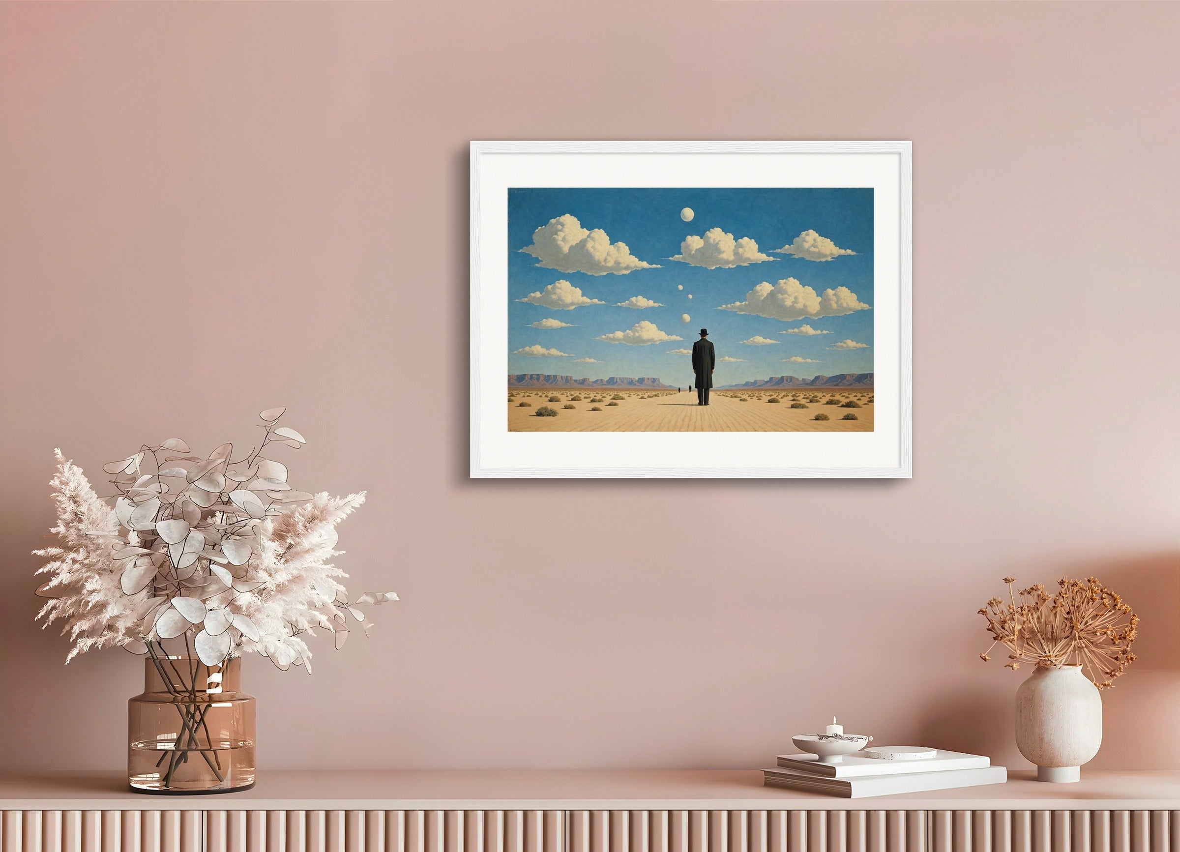 Poster with wood frame: Belgian surrealism, Desert