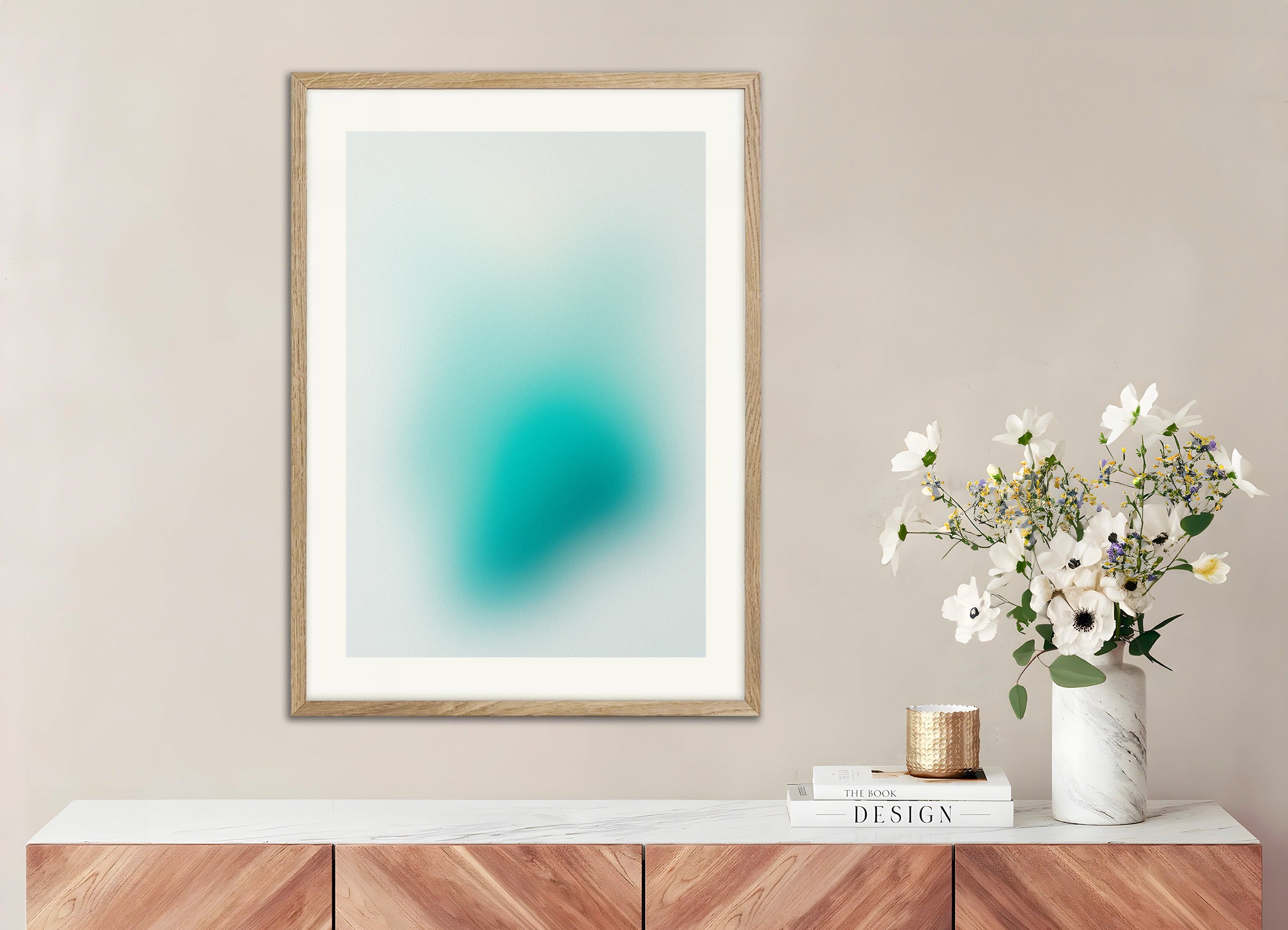 Poster with natural wood frame: State of water