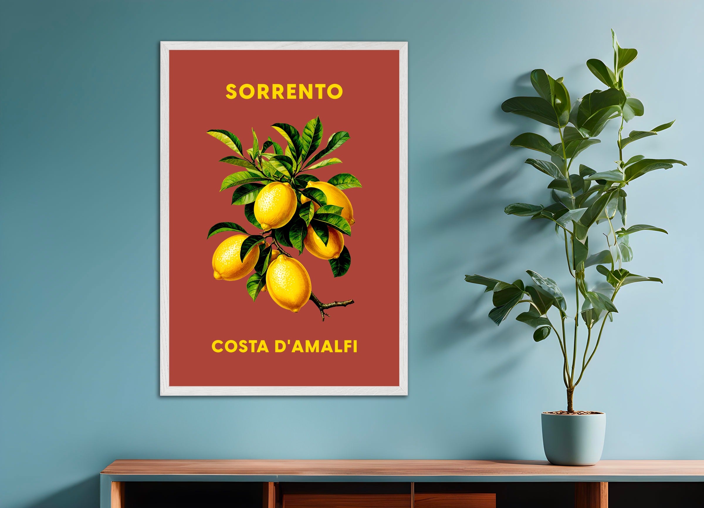 Poster with wood frame: Lemons of Sorrento - Amalfi Coast 02