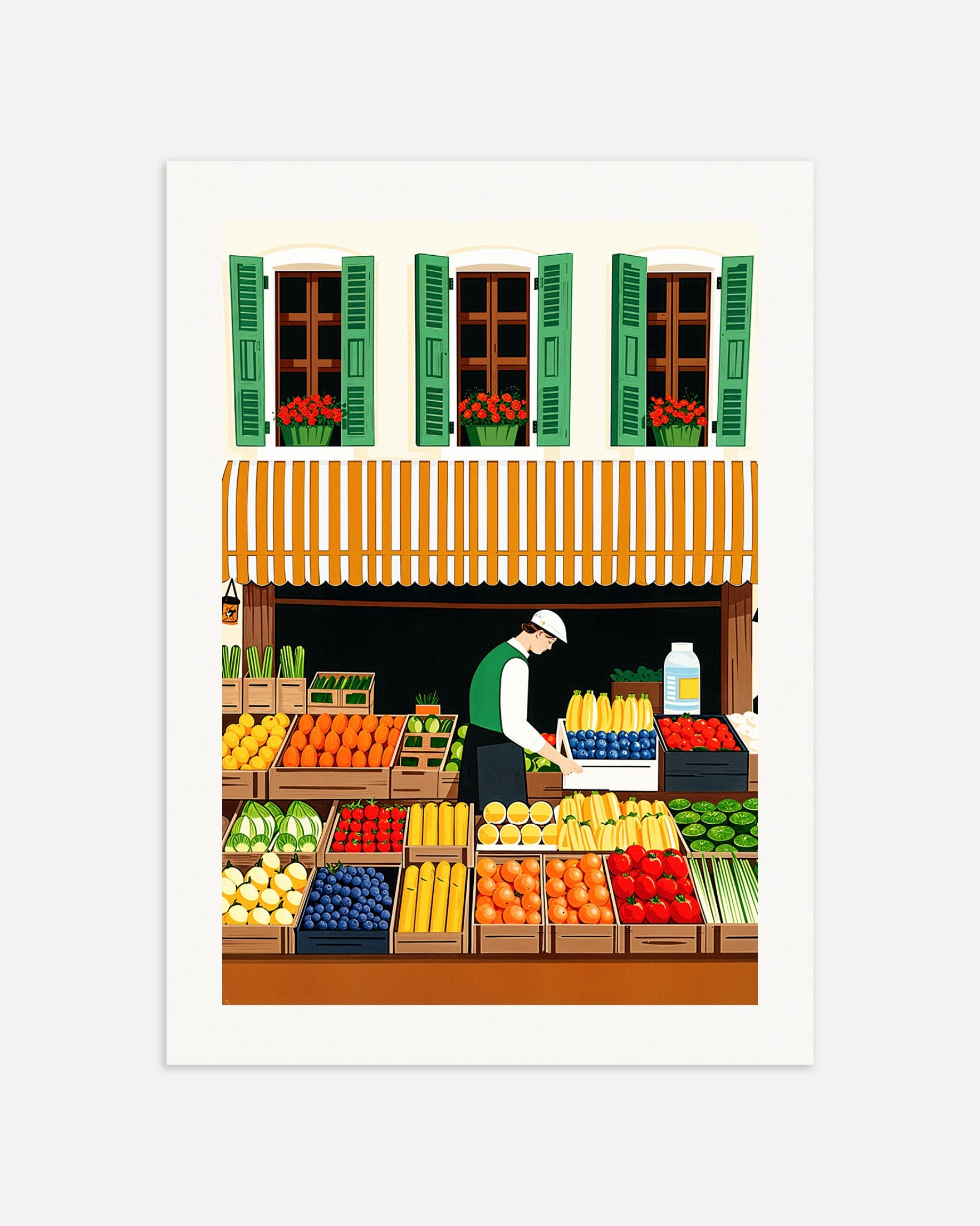 Poster: Market poster, fruits and vegetables, none