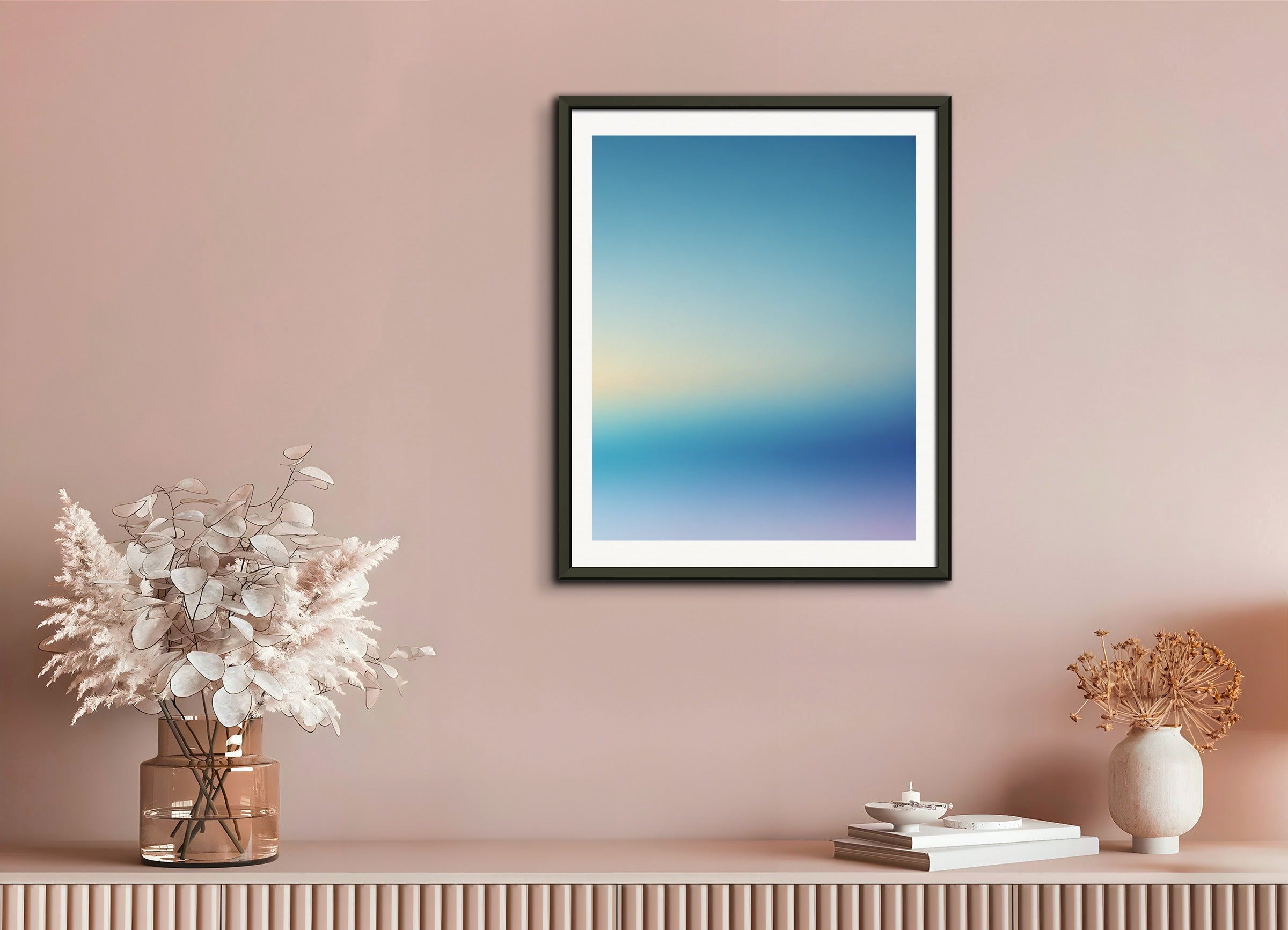 Poster with metal frame: Soothing Abstract Gradients, blue sky