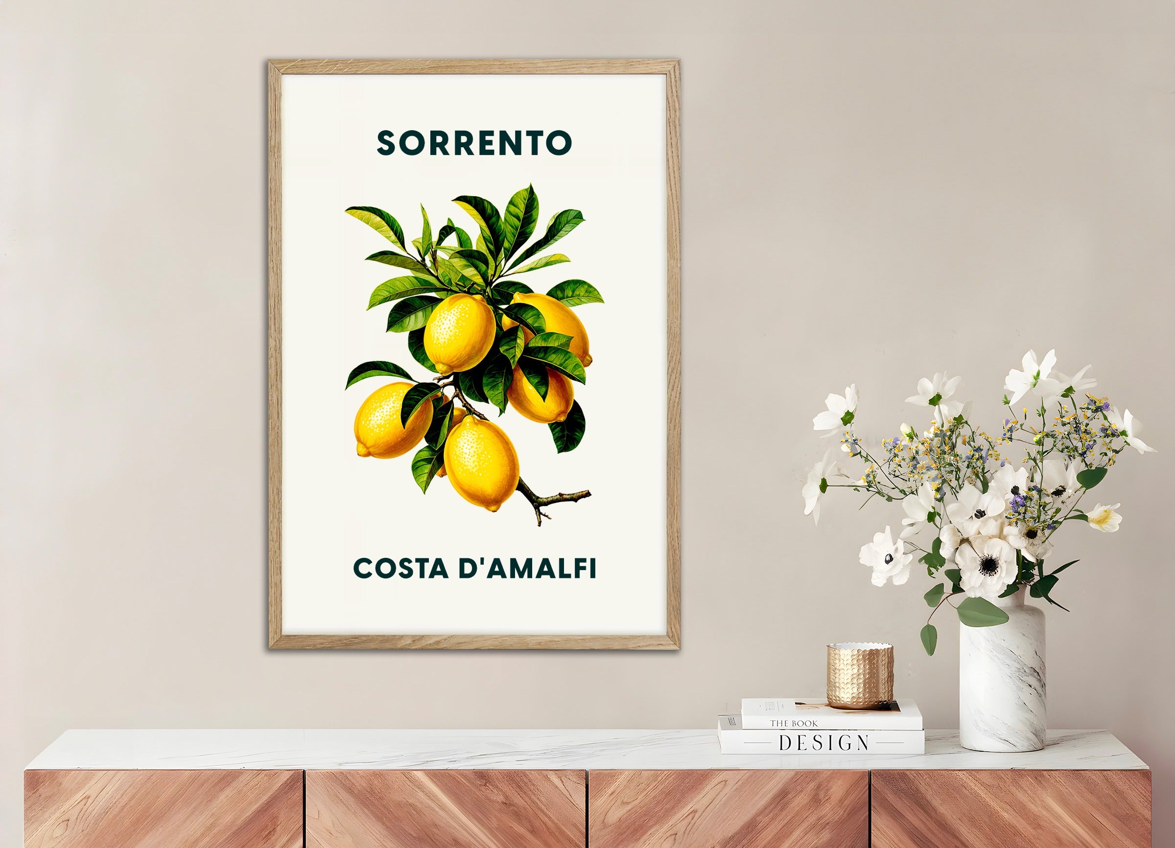 Poster with wood frame: Lemons of Sorrento - Amalfi Coast 02