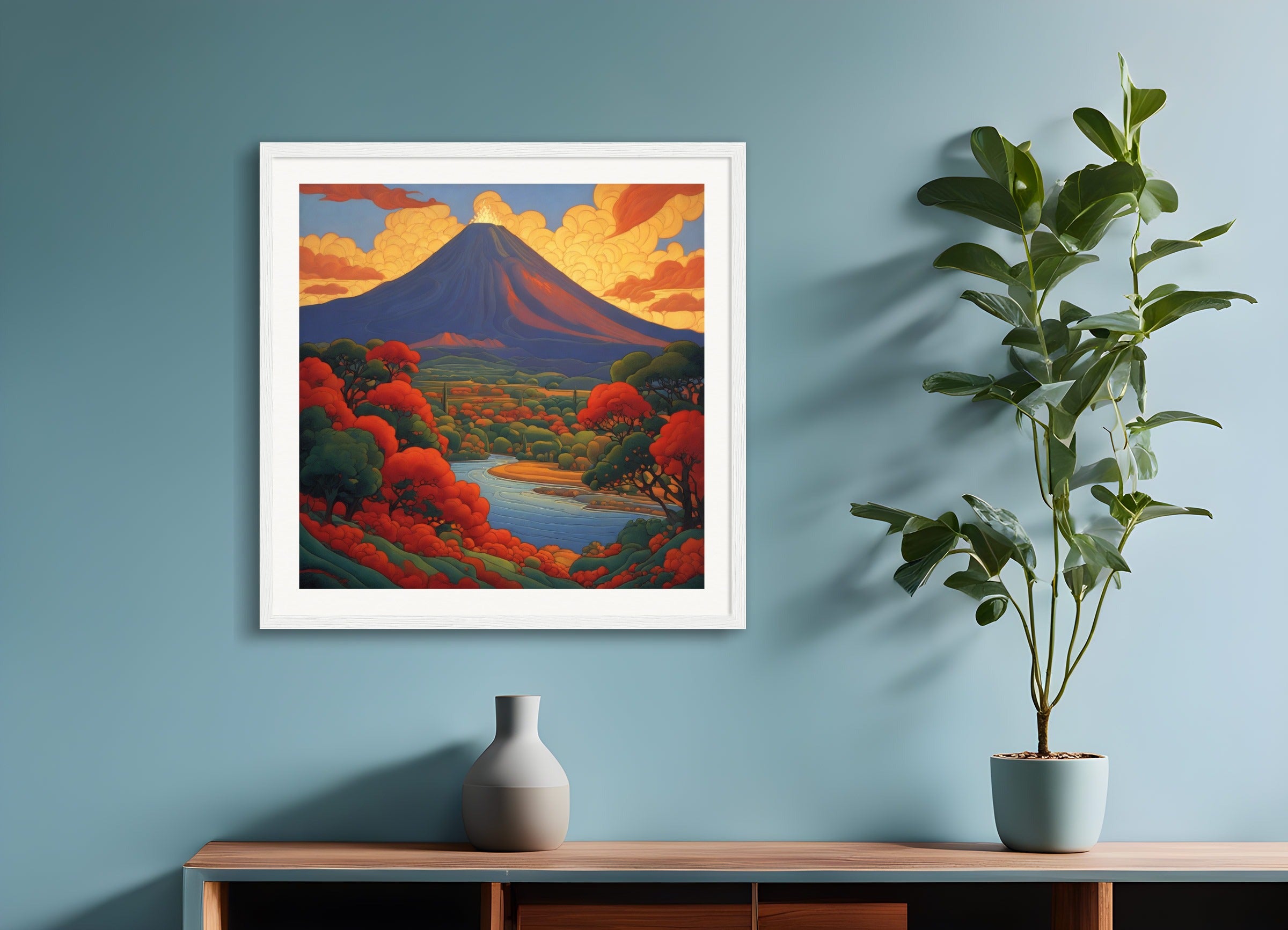 Poster with wood frame: Paul Ranson, Volcano