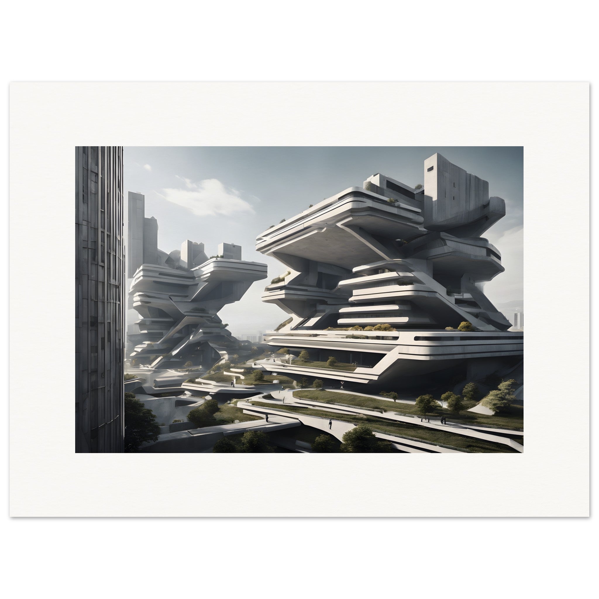 Brutalism, Futuristic city - Poster