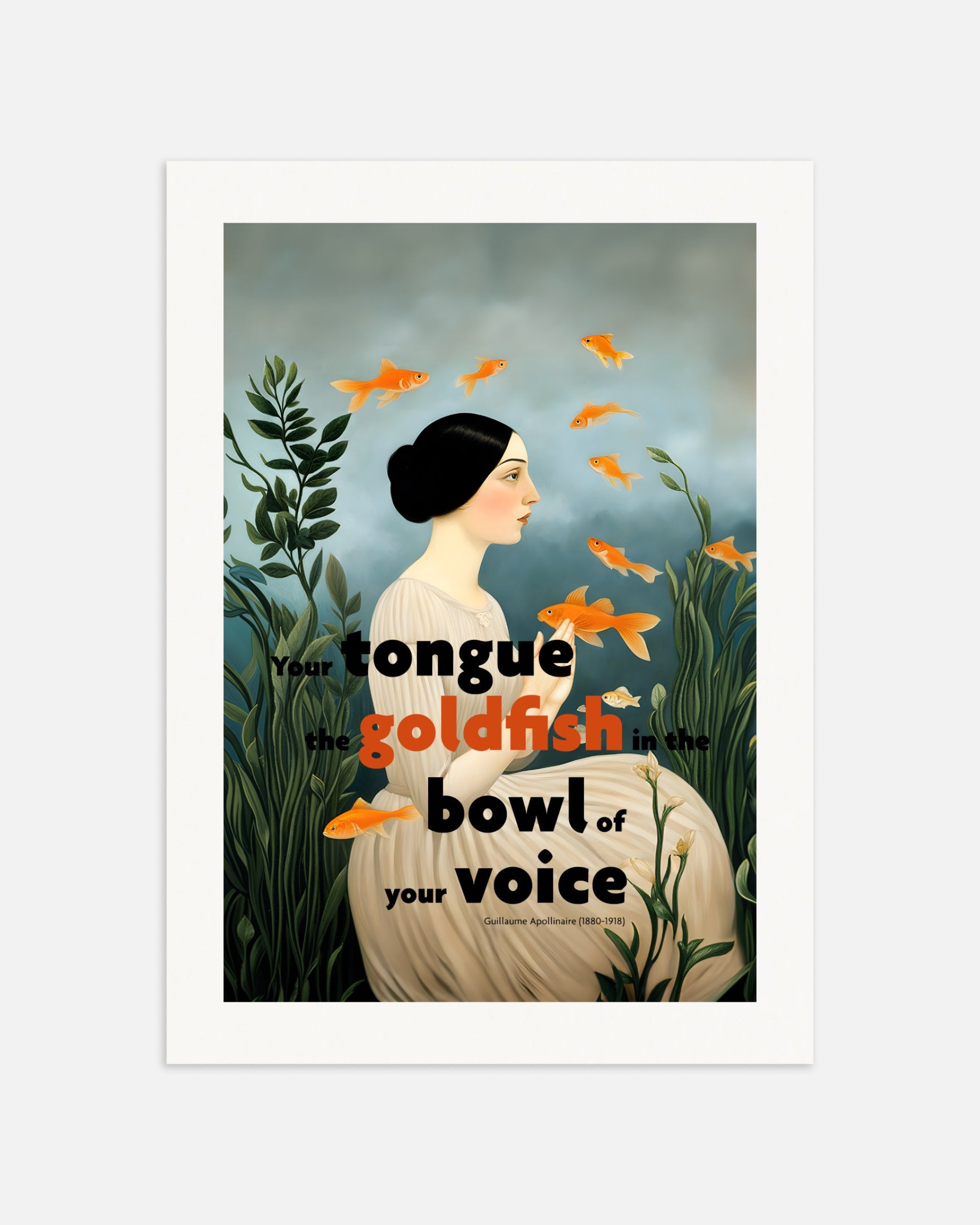 Poster: Your tongue, this goldfish, Guillaume Apollinaire