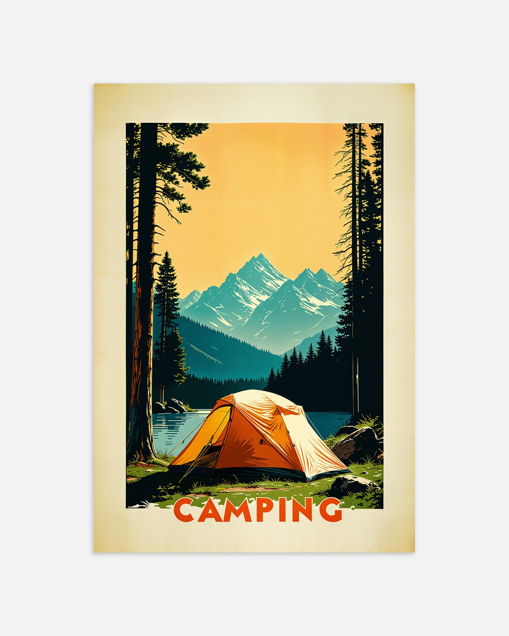 Poster: Nature, camping and mountains poster, none