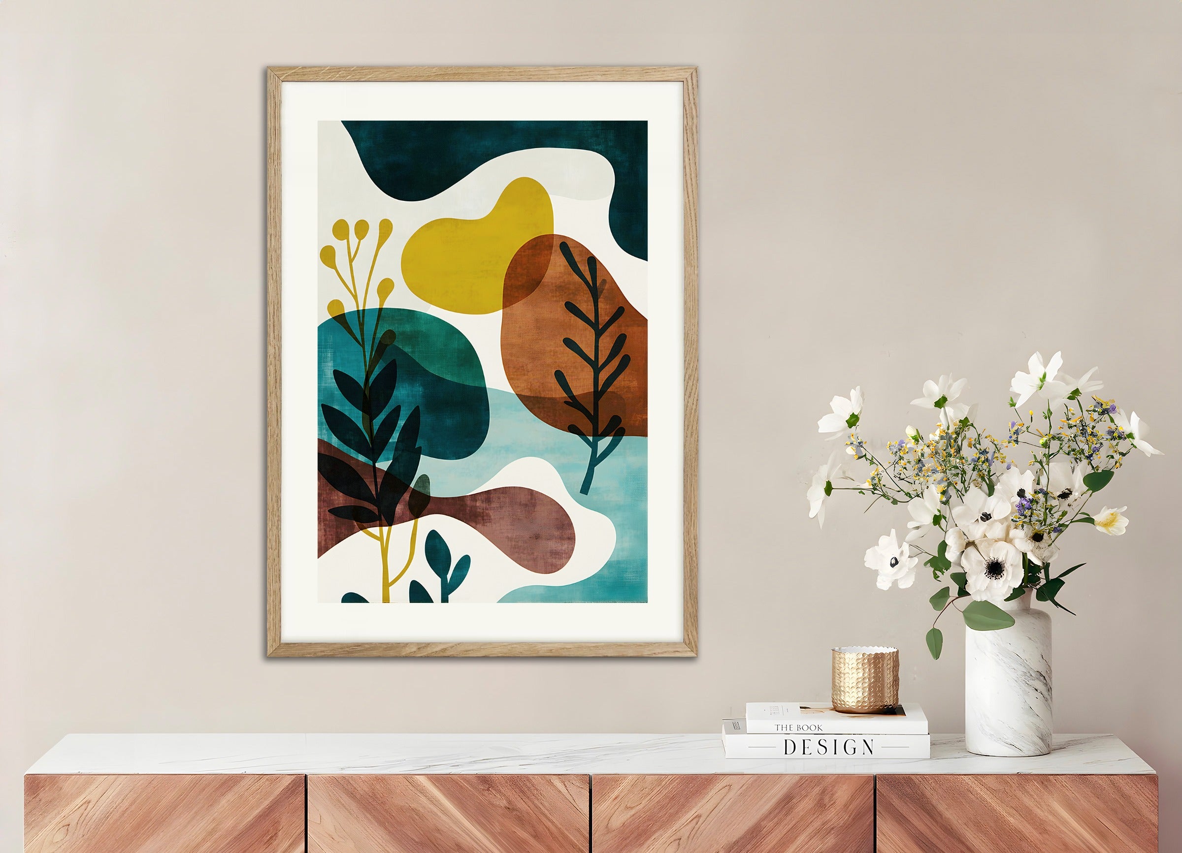 Poster with natural wood frame: Autumn is coming