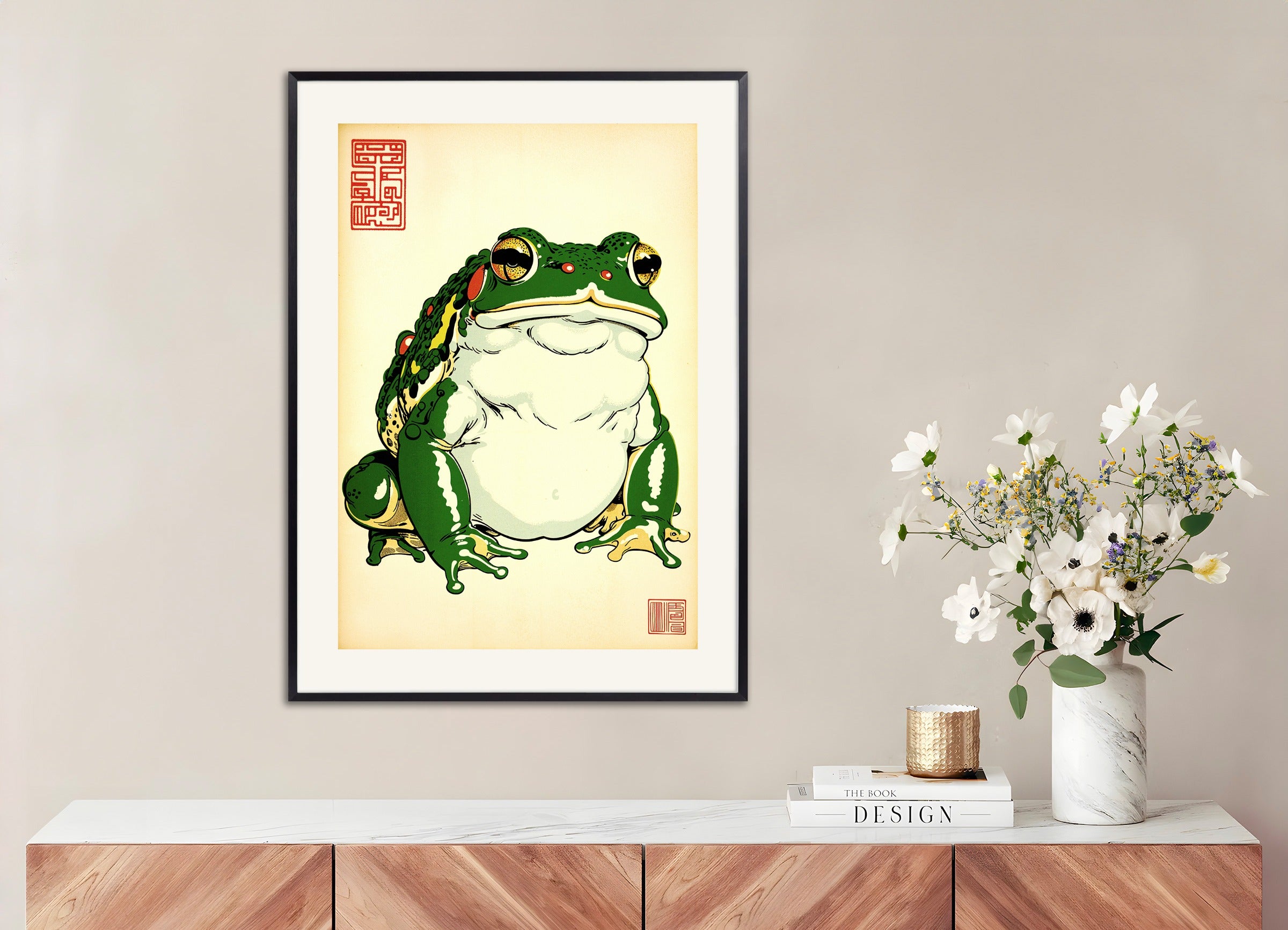 Poster with metal frame: Japanese toad 04