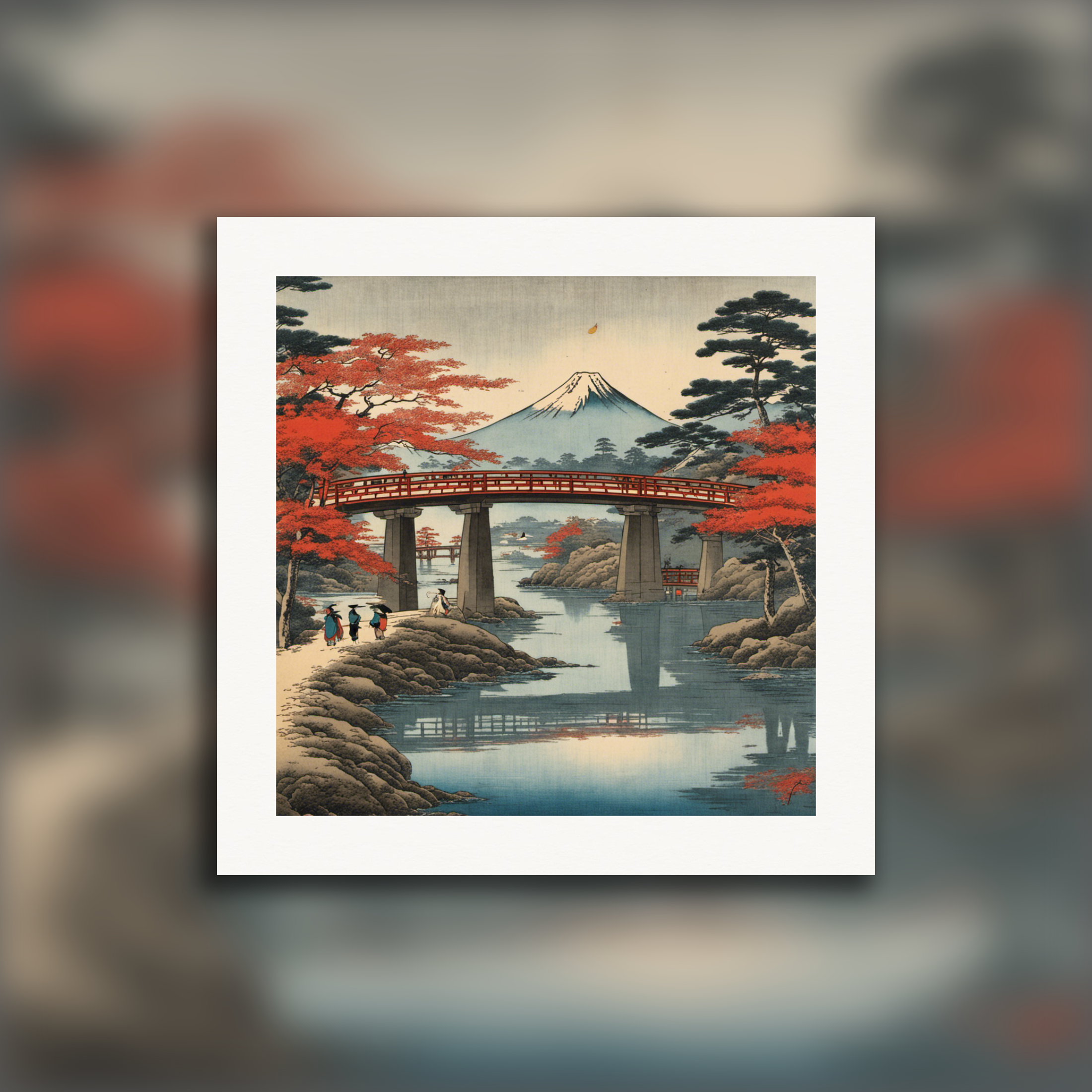 Atmosfera di Hiroshige, monte Fuji - Poster