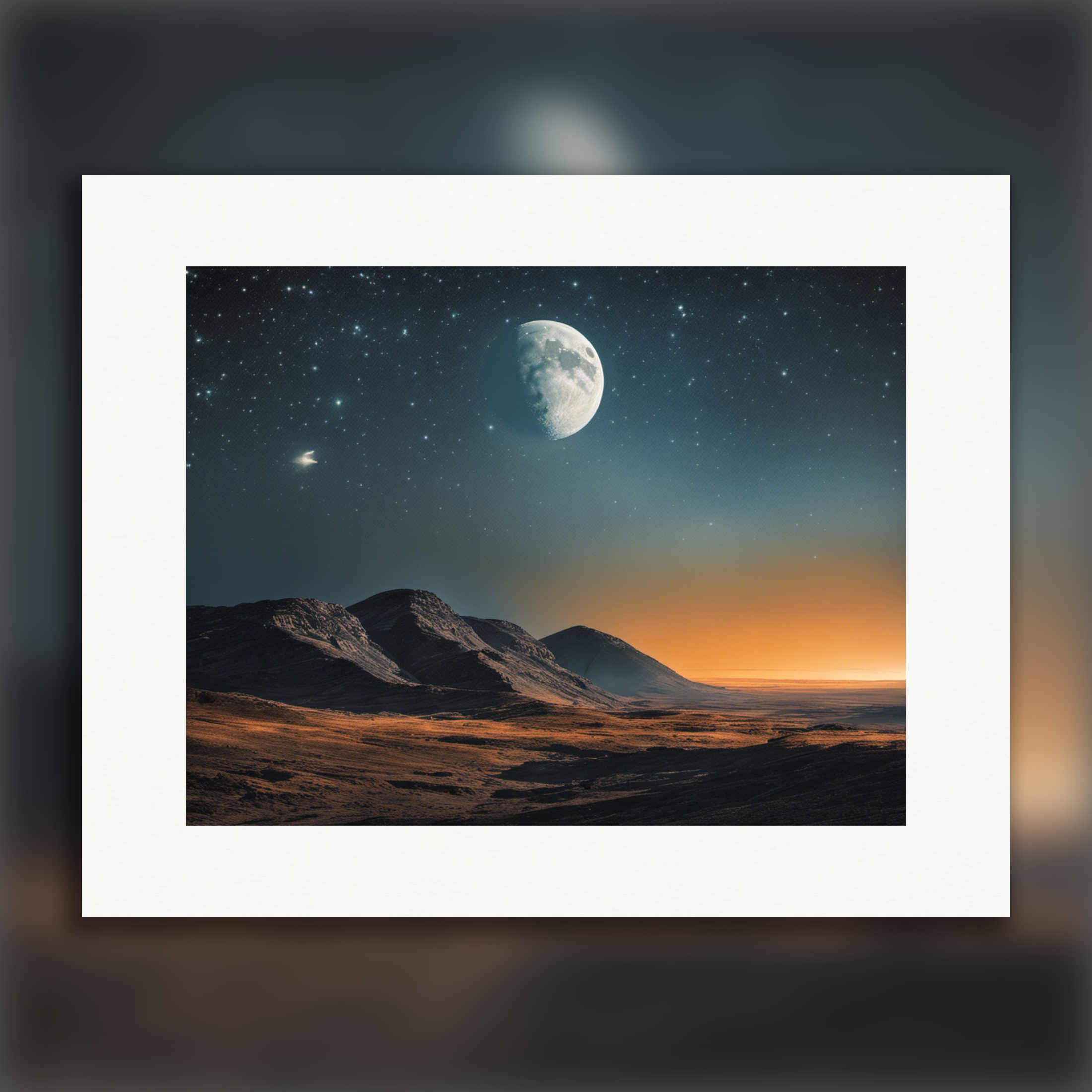 Moon and starry sky - Poster