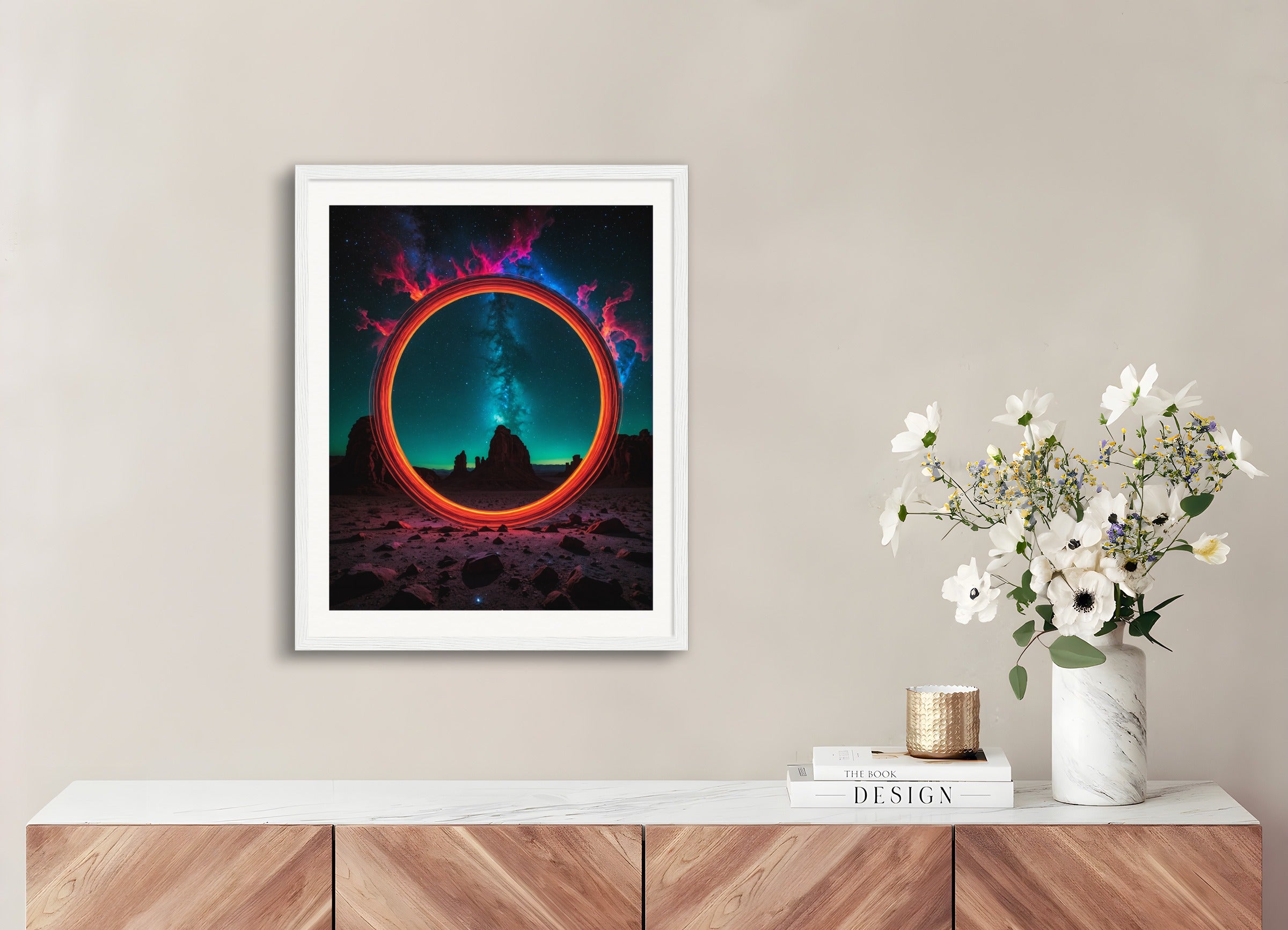 Poster with wood frame: Photolab luminescent neon, Astronomy