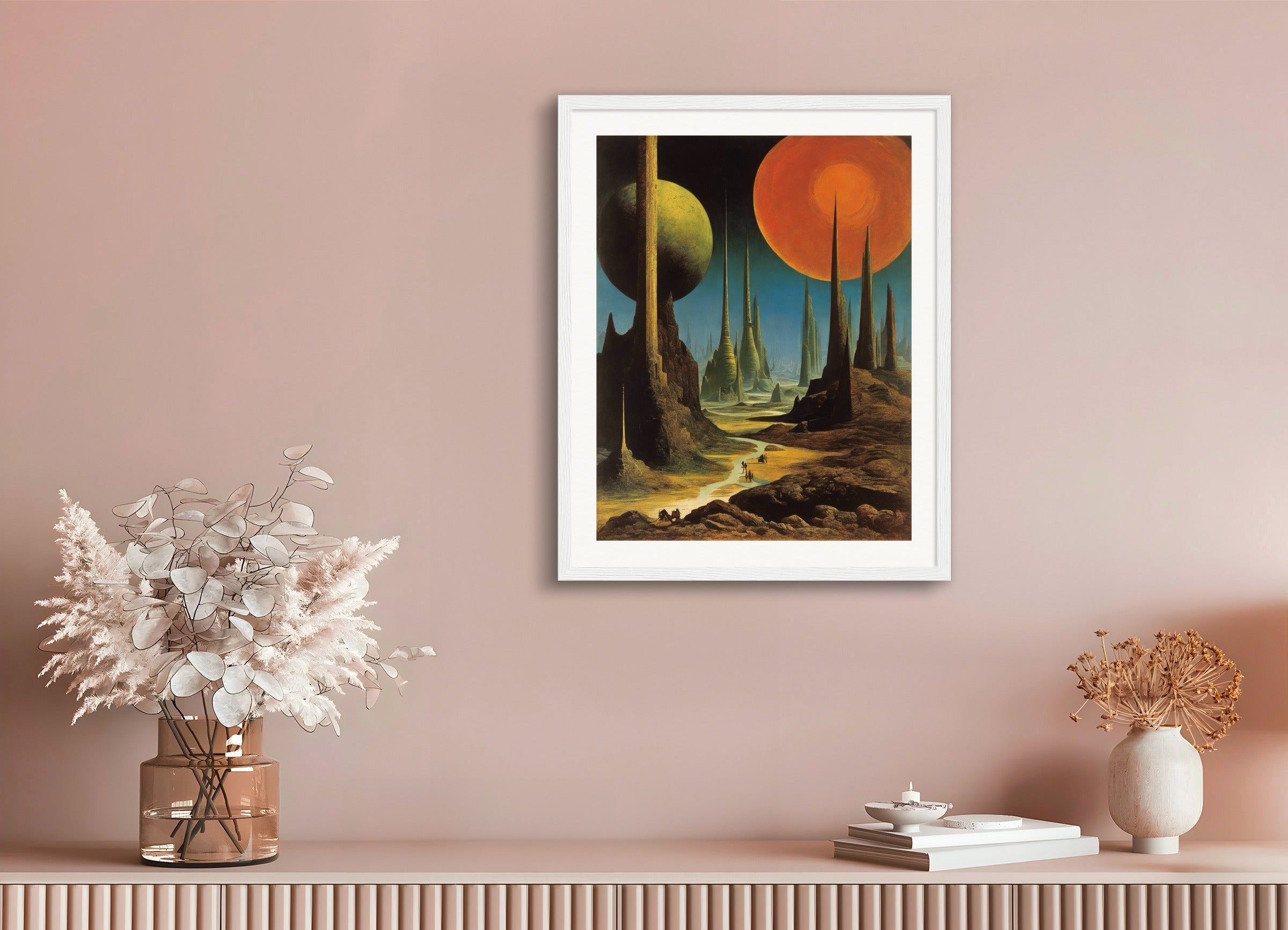 Poster with wood frame: Max Ernst, Exoplanet landscape