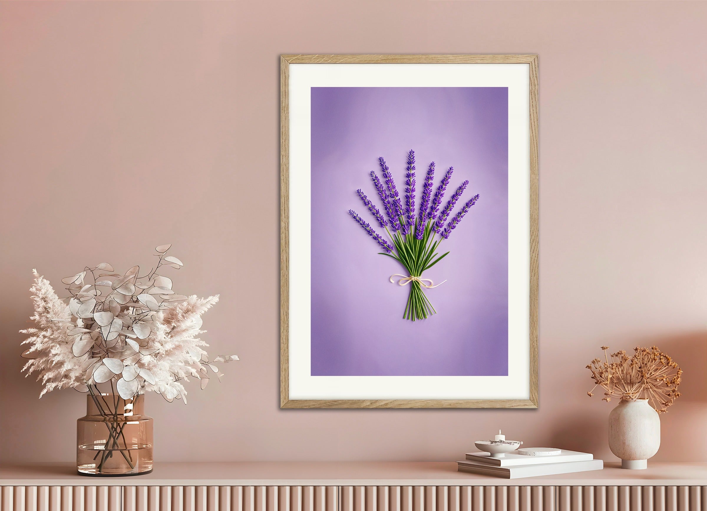 Poster with natural wood frame: Lavender from Provence