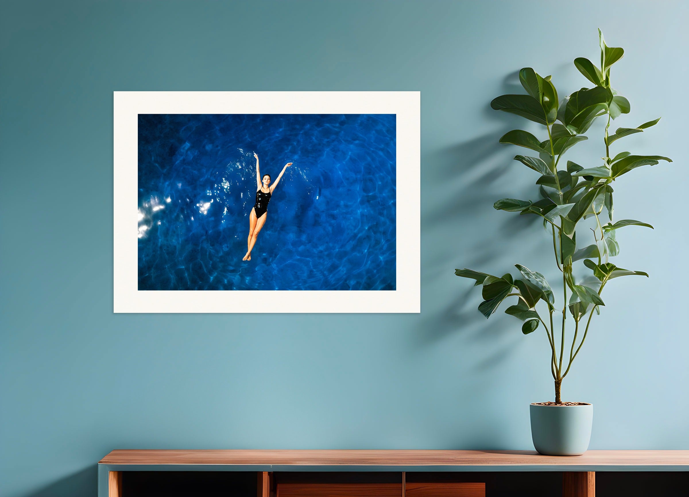 Poster: A woman swimming in a pool, SPA poster, relaxation, none