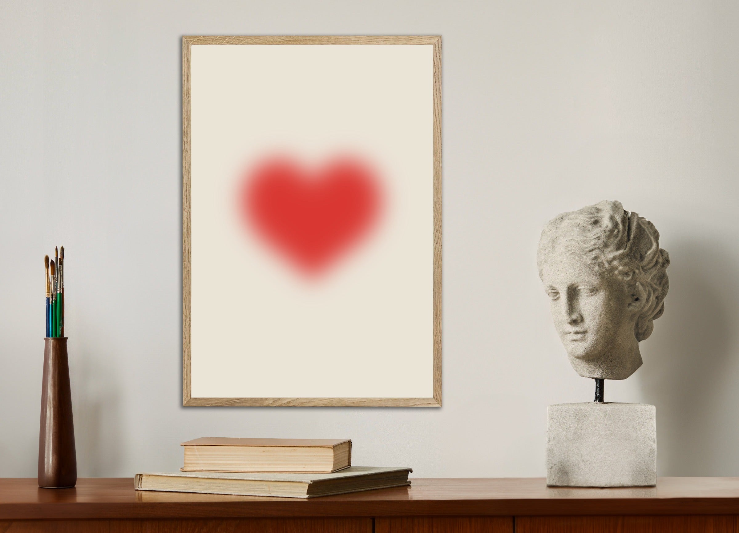 Poster with wood frame: We all have a Beating Heart - Love, Romantic