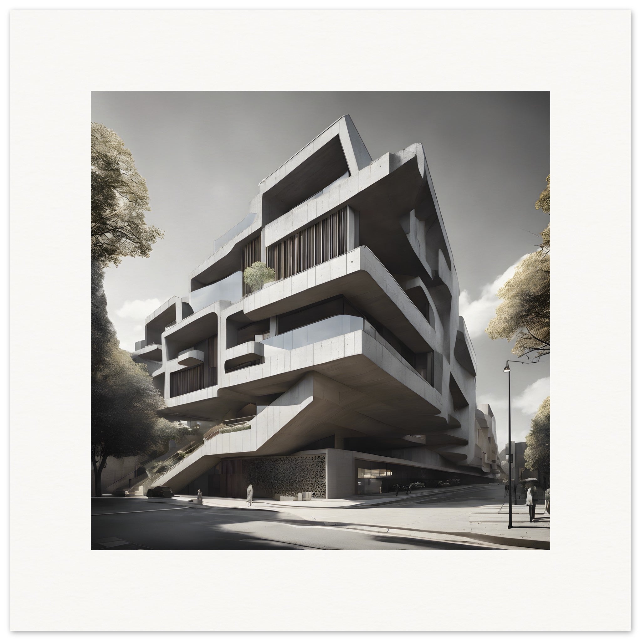 Laatmodernisme, Brutalistische architectuur - Poster