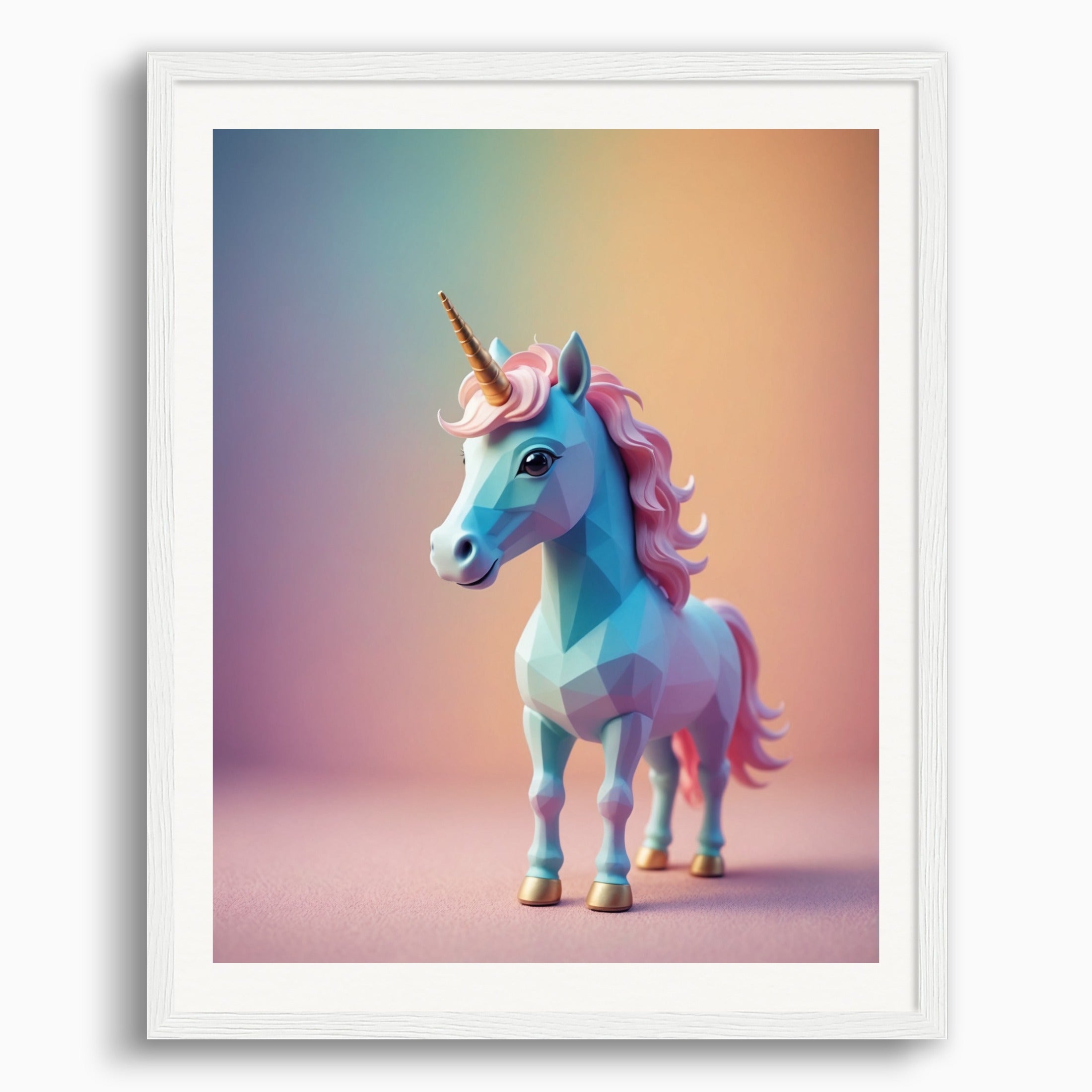 Poster: Soothing Abstract Gradients, A baby cute unicorn