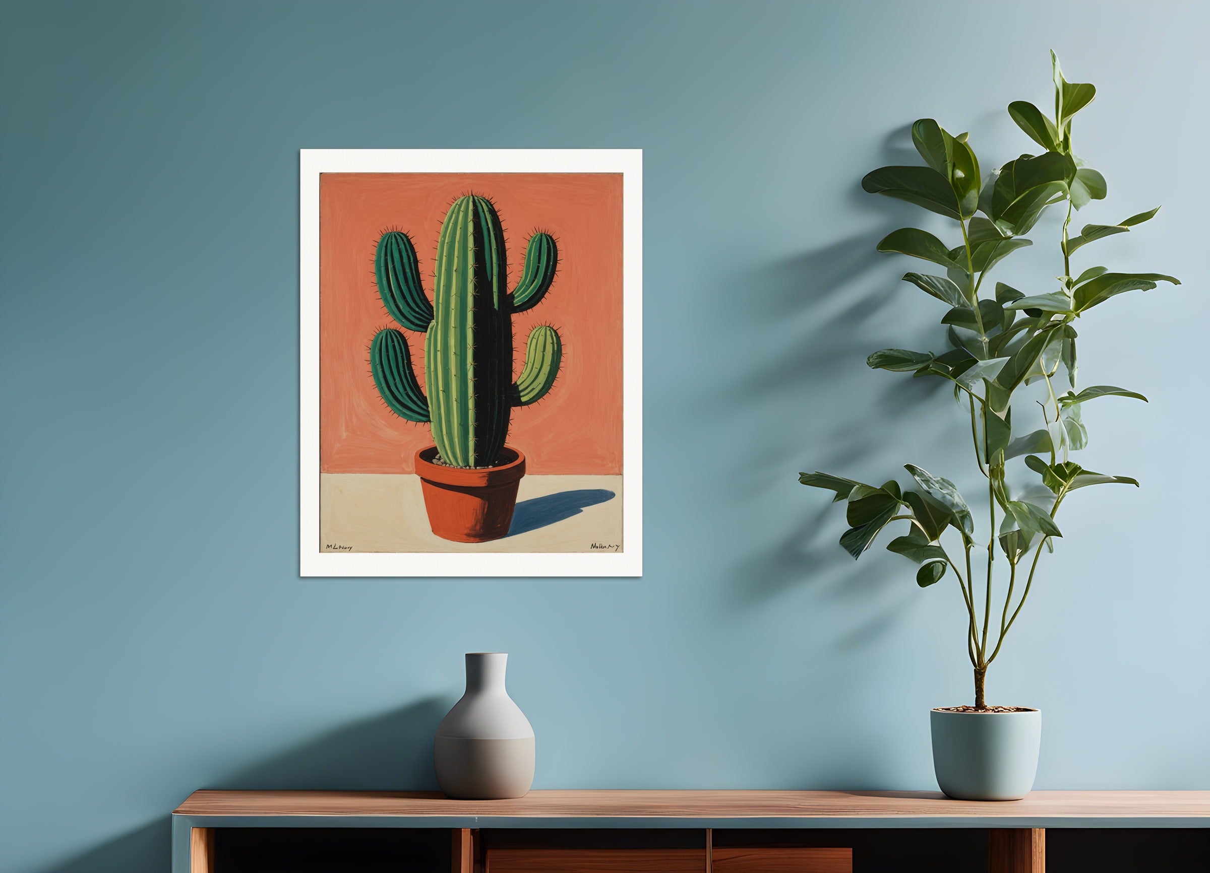 Poster: American intimate figurative, abstract trend, Cactus