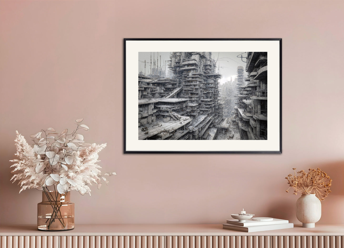 Poster with metal frame: Cybernetic city